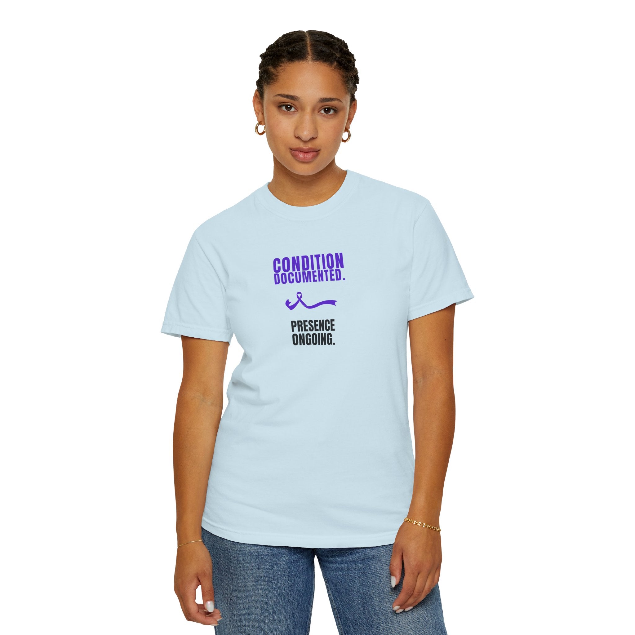 Condition Documented. Presence Ongoing. – Epilepsy Awareness T-Shirt