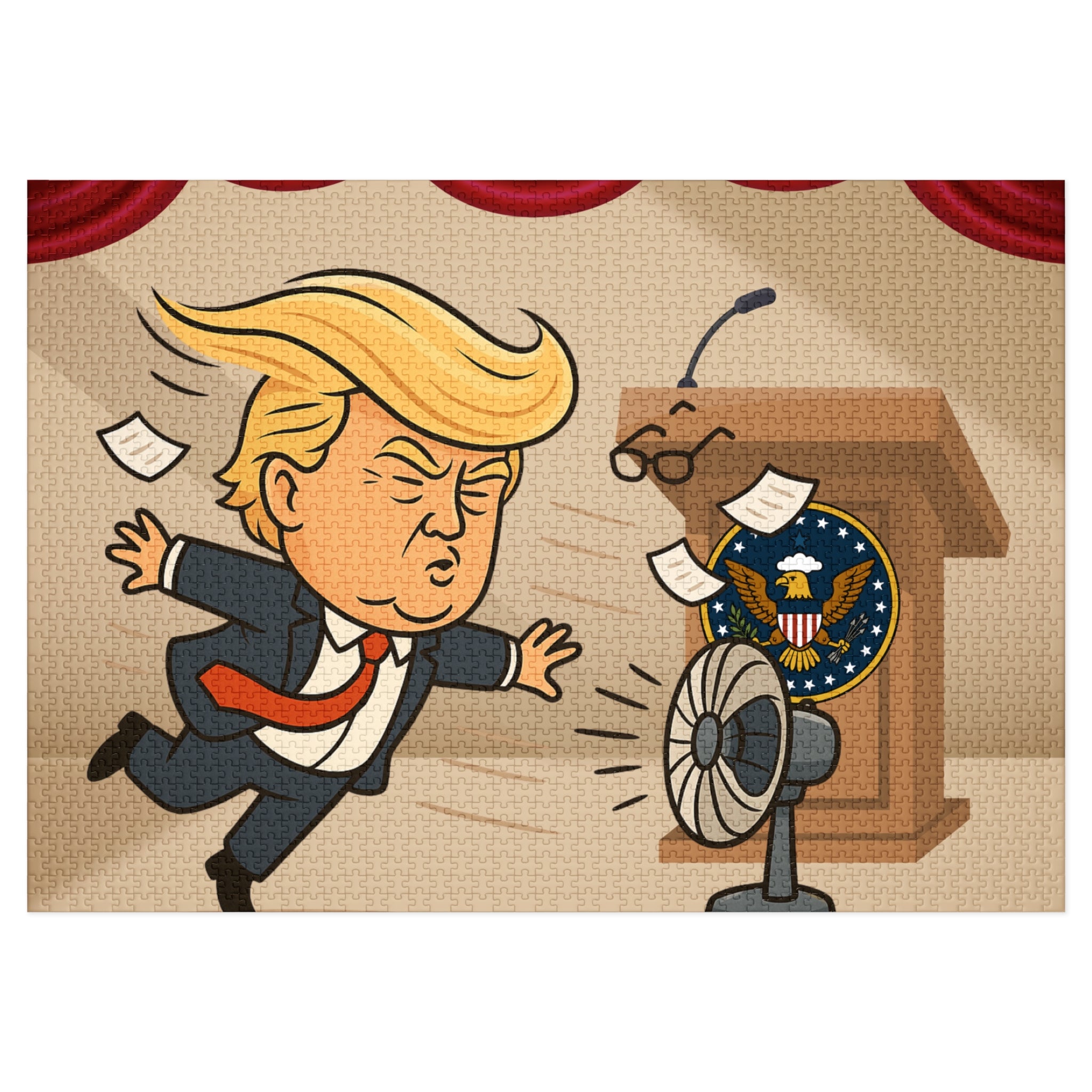 Combover Wind Tunnel Political Parody Jigsaw Puzzle