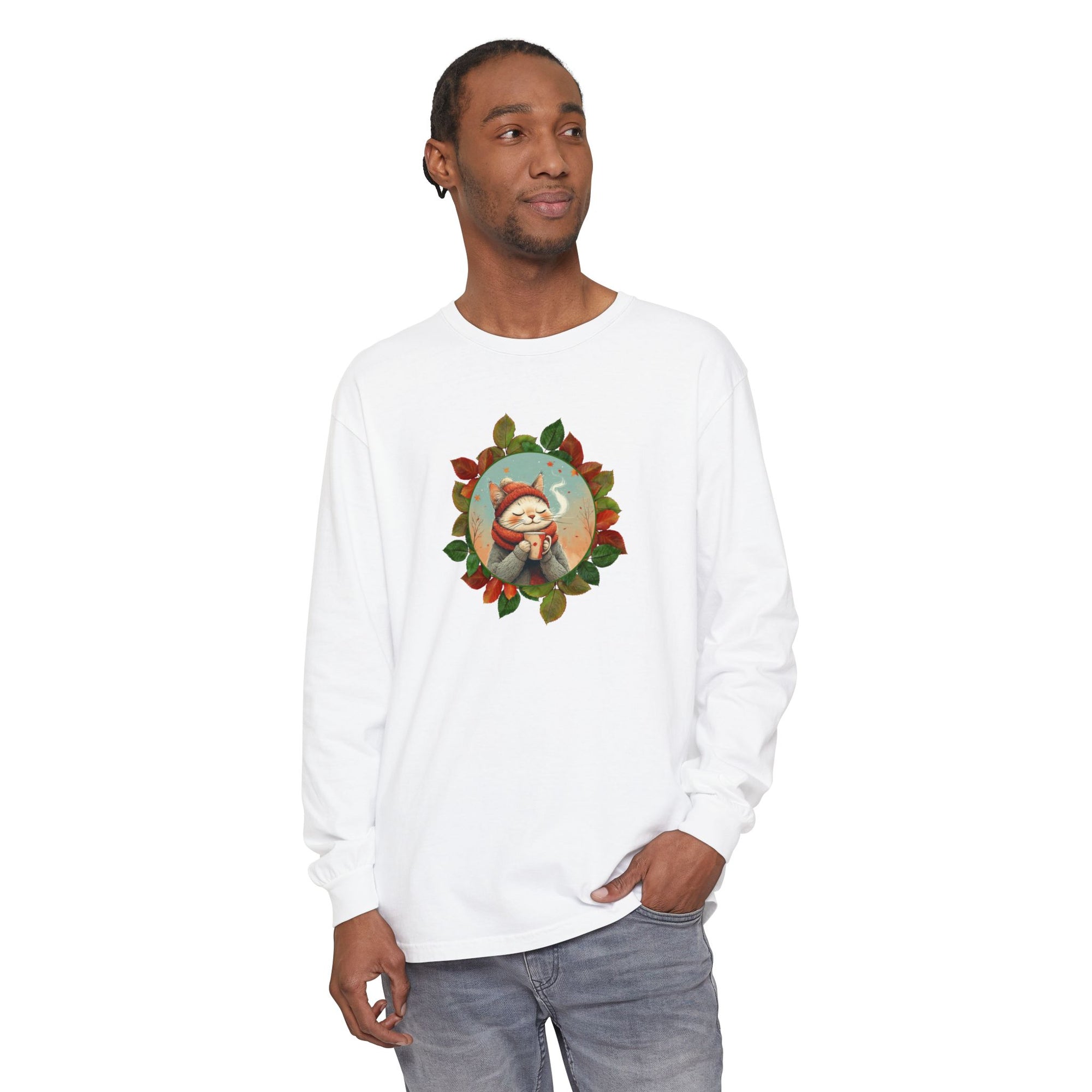 Country Autumn Kitty Long Sleeve T-Shirt | Fall Fashion