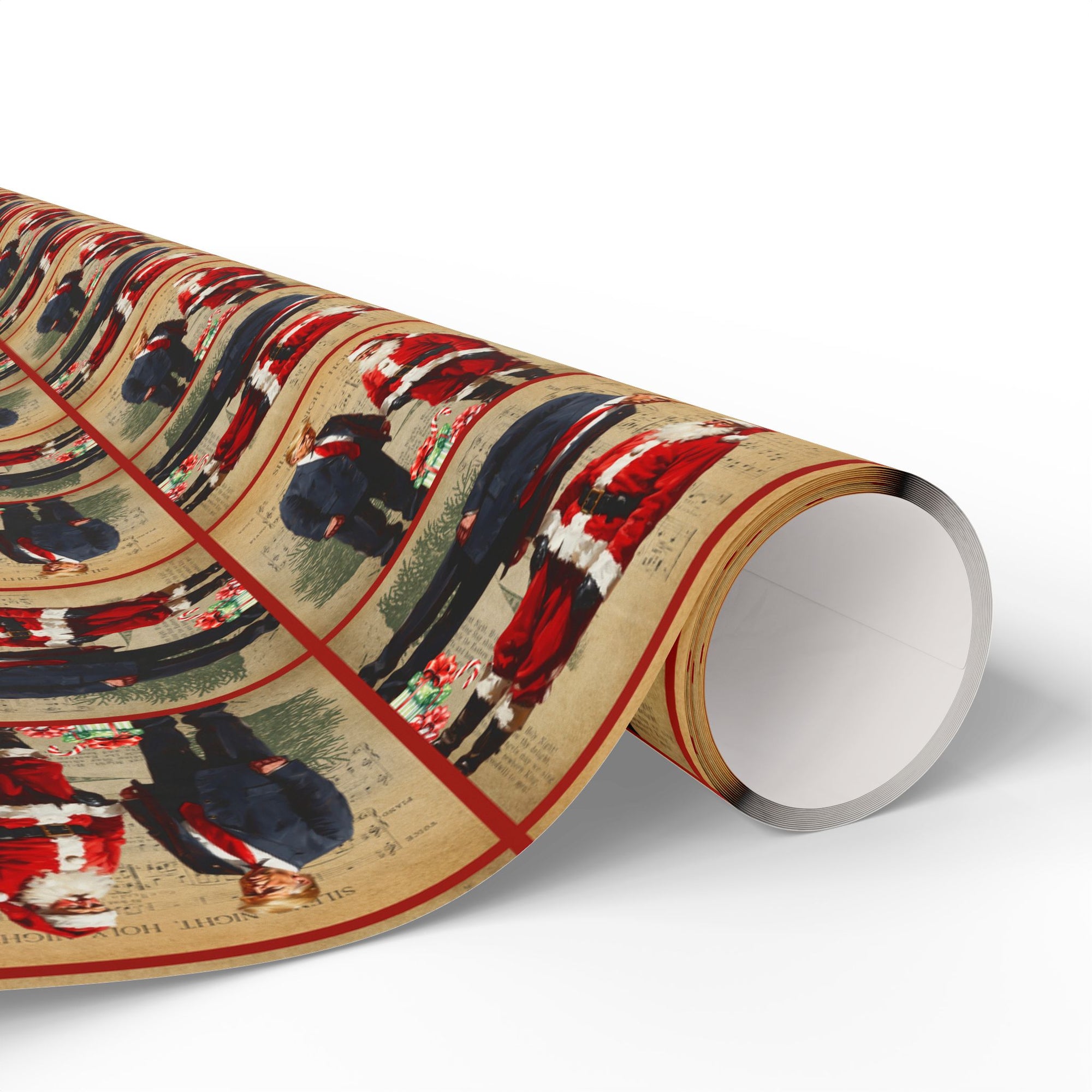 Vintage Trump & Santa Holiday Wrapping Paper