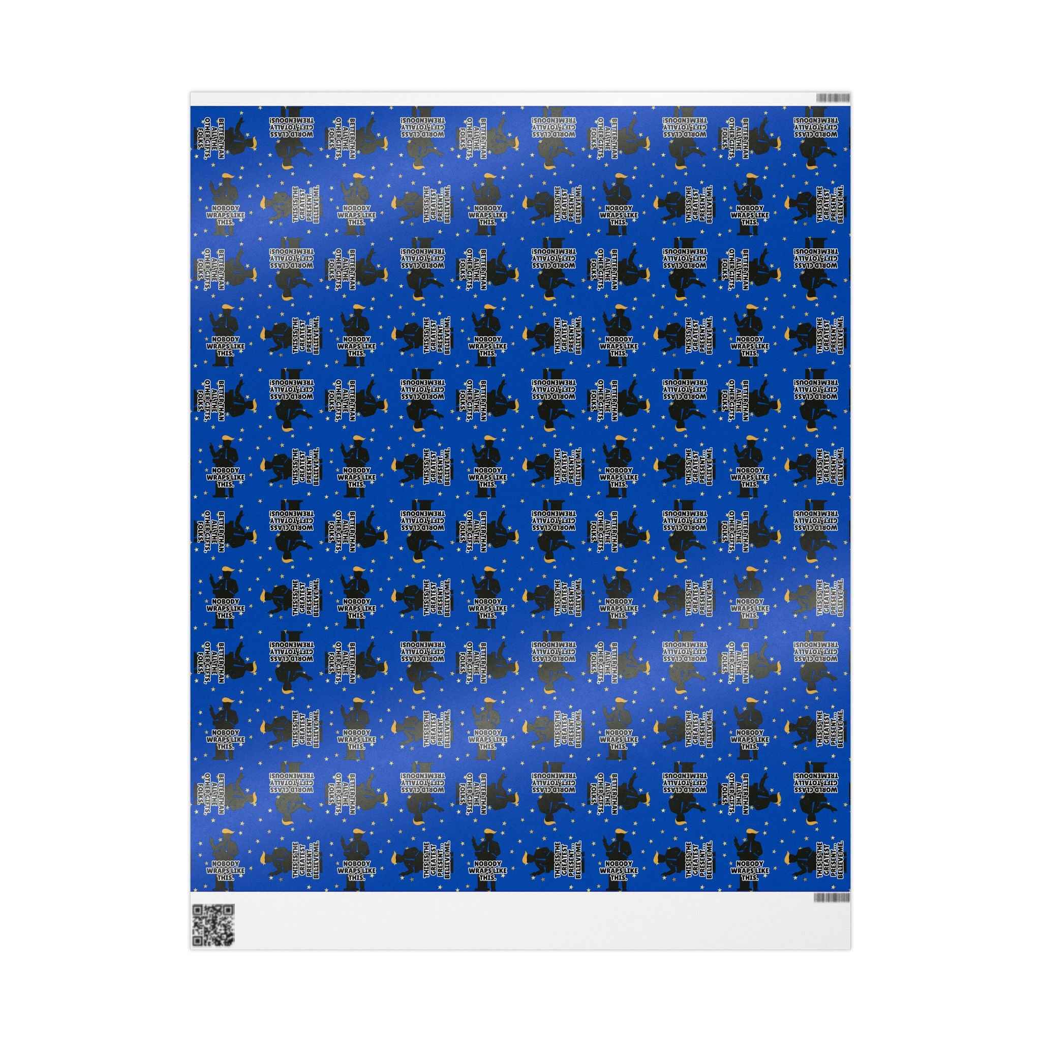 “Greatest Present, Believe Me” Political Parody Wrapping Paper