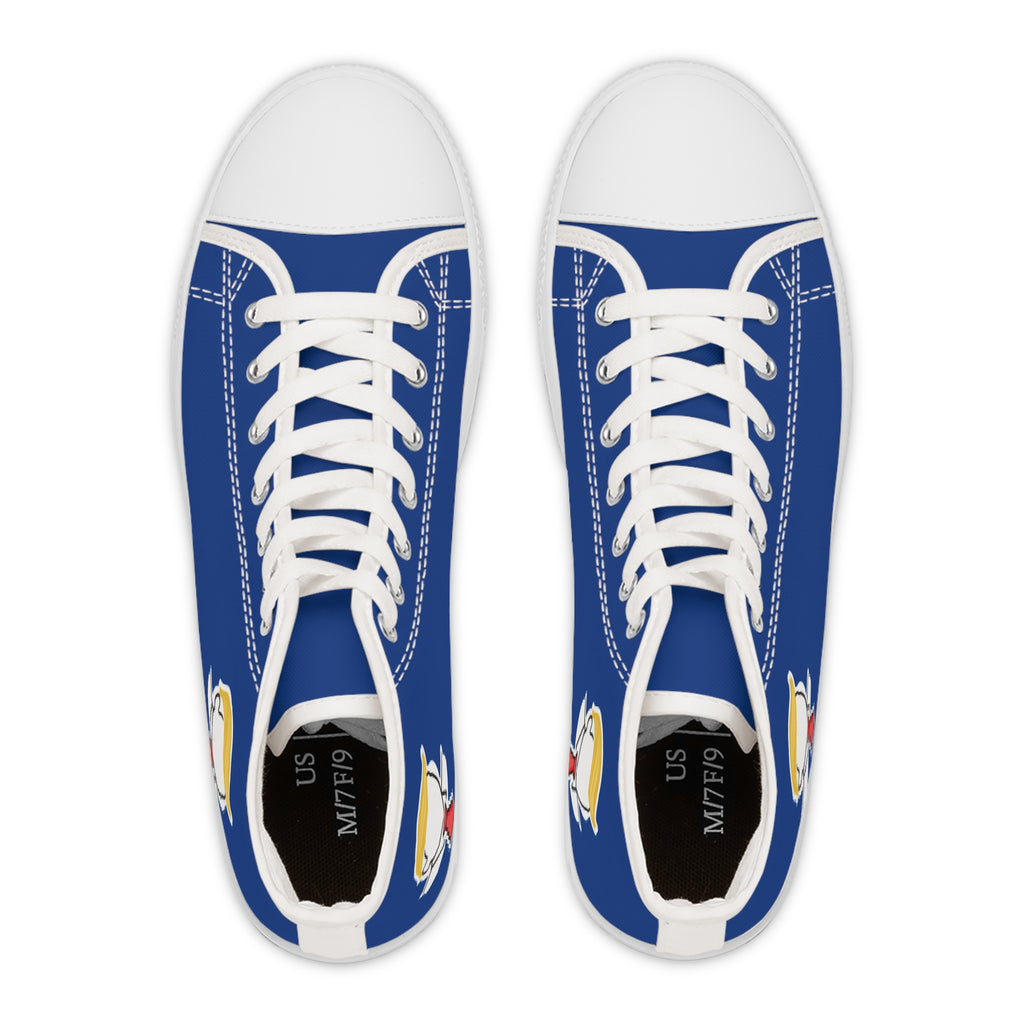 Executive Hairline Women’s High-Top Sneakers – Political Parody Statement Shoes