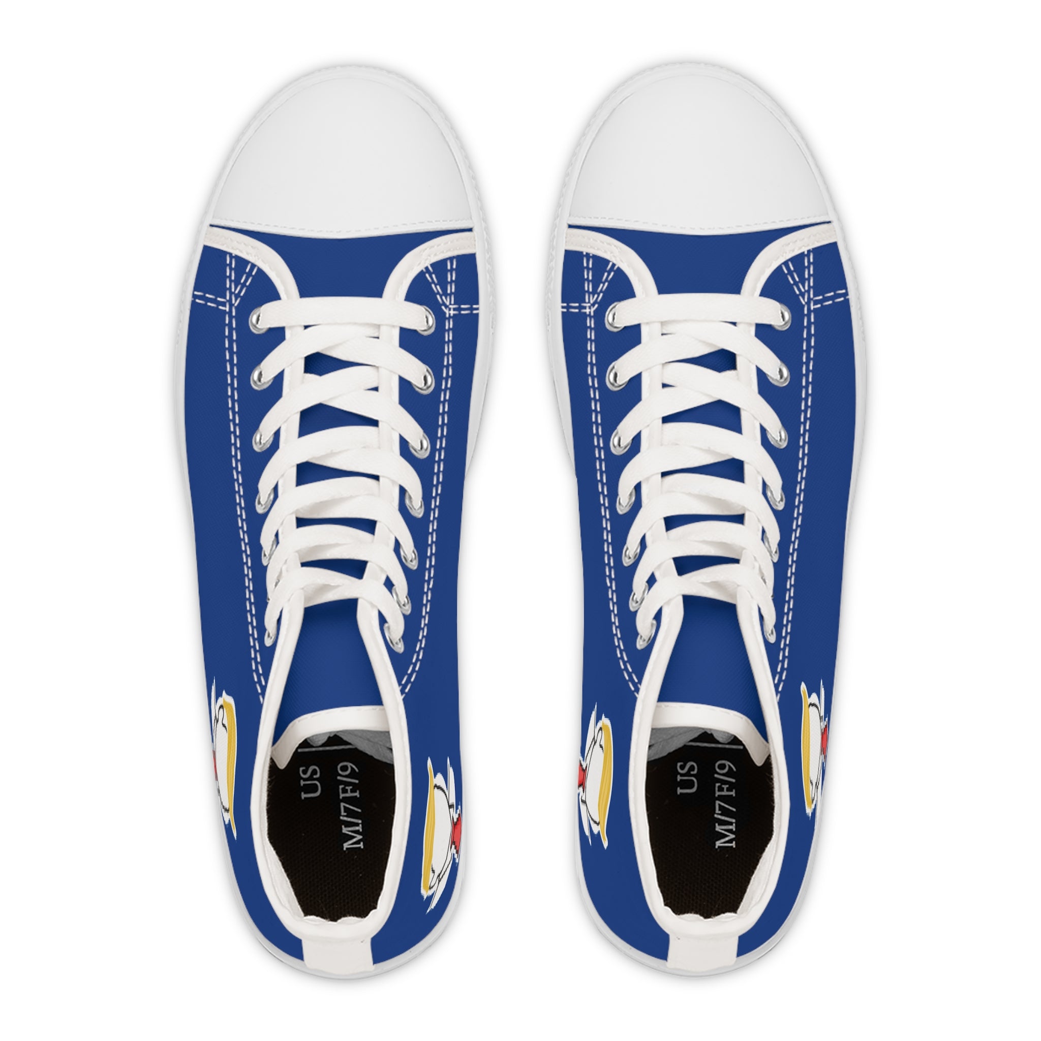 Executive Hairline Women’s High-Top Sneakers – Political Parody Statement Shoes