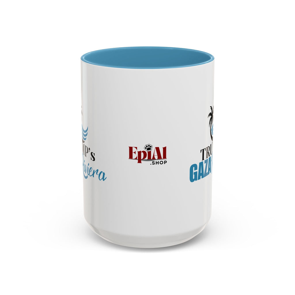 Tropical Trump’s Gaza Riviera Accent Coffee Mug - 11 & 15oz Ceramic Mug for Beach Lovers Printify