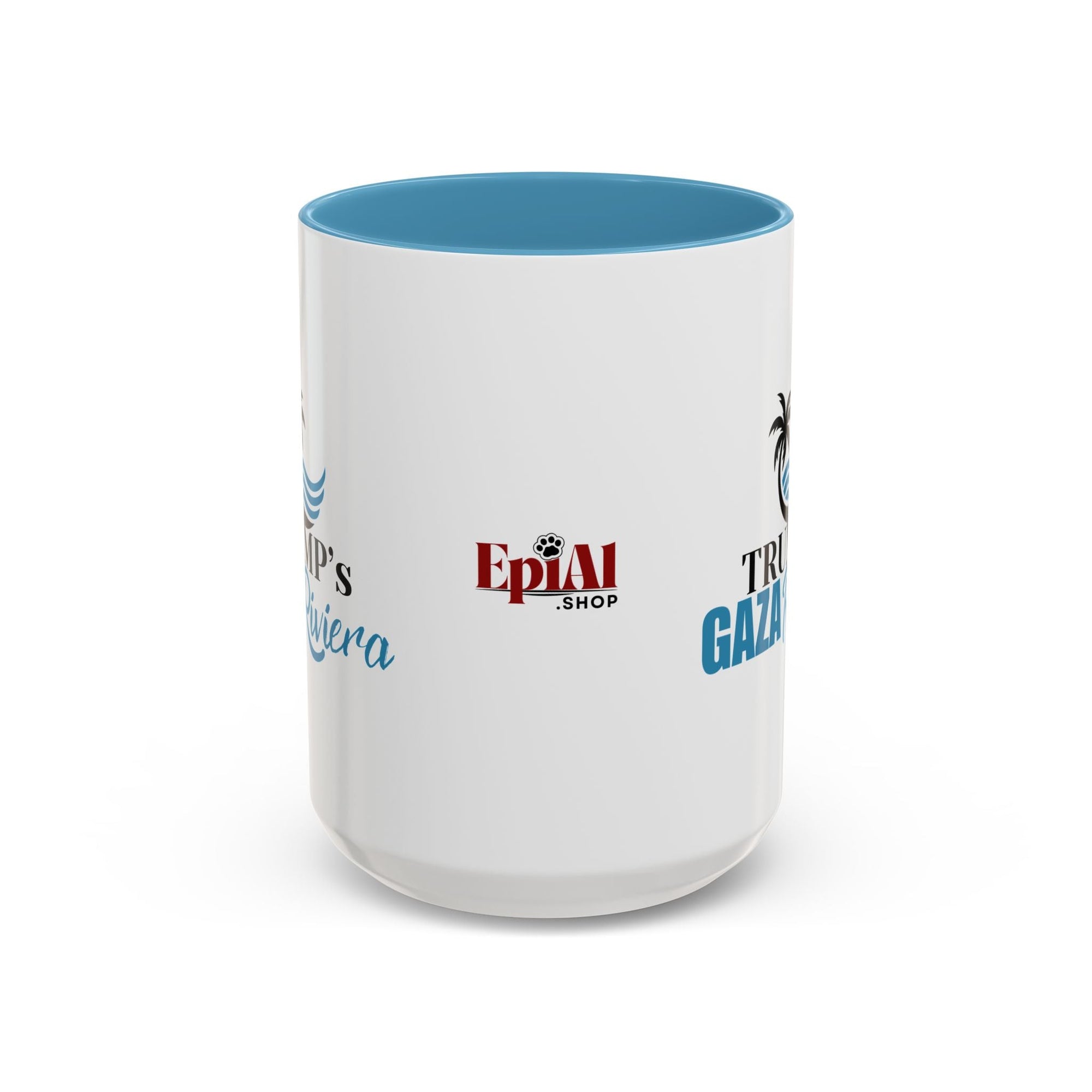 Tropical Trump’s Gaza Riviera Accent Coffee Mug - 11 & 15oz Ceramic Mug for Beach Lovers Printify