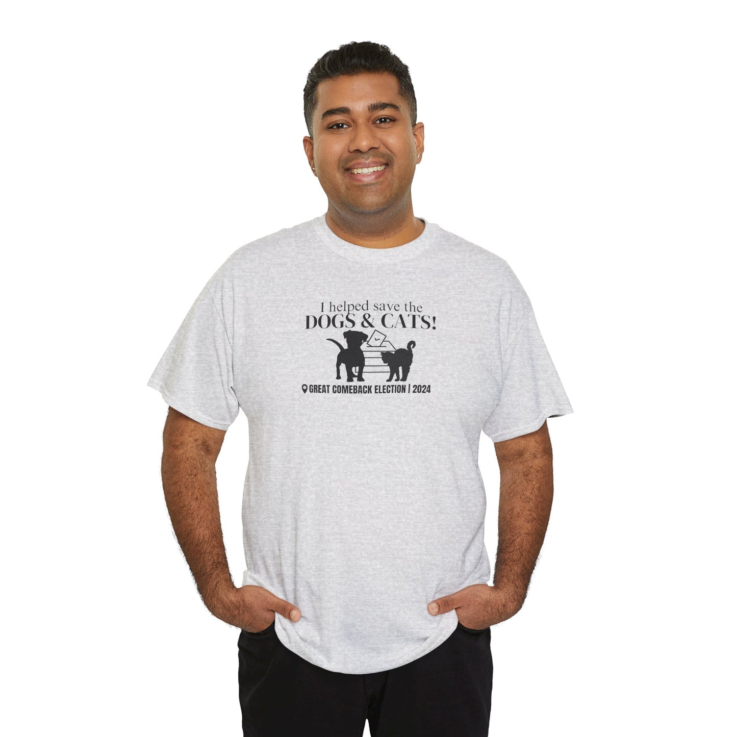 Helped Save the Cats & Dogs Unisex Heavy Cotton Tee