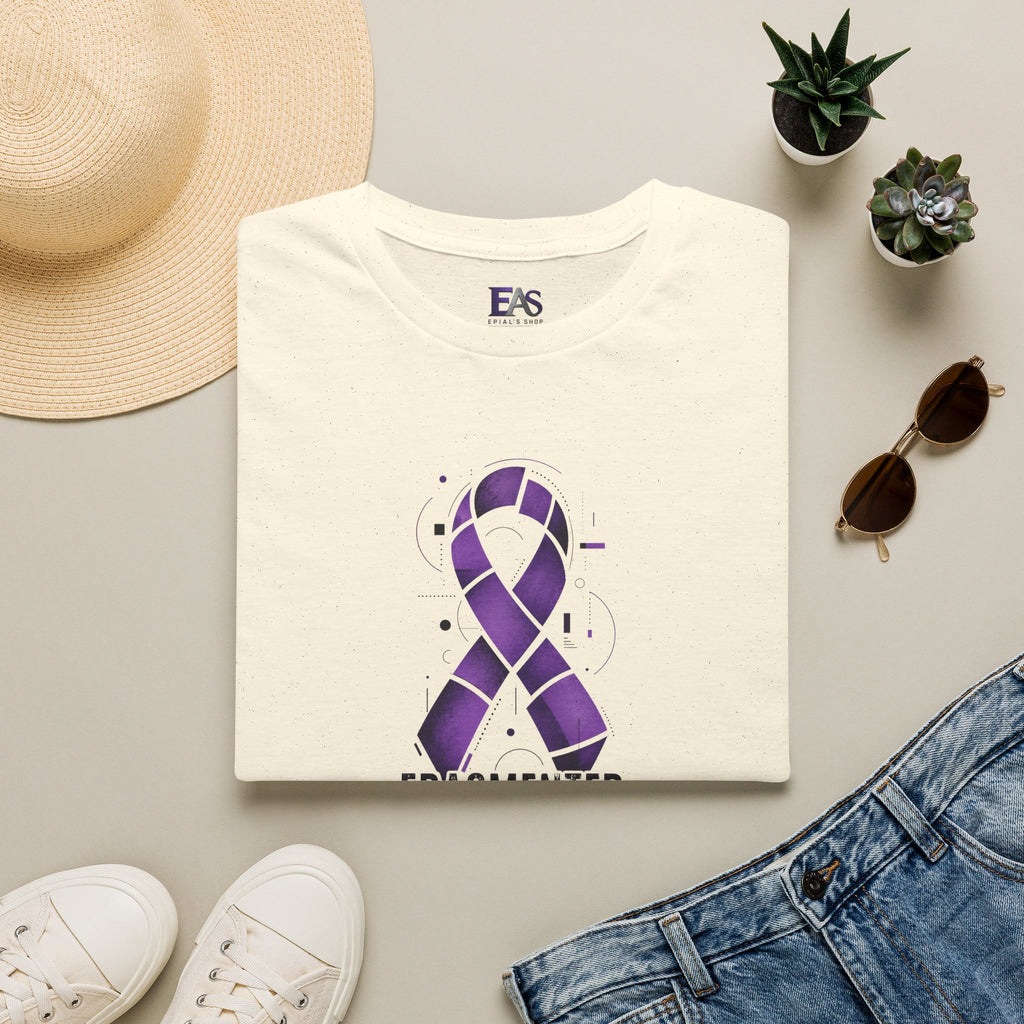 Fragmented, Not Broken Epilepsy Awareness T-Shirt | Purple Ribbon Unisex Graphic Tee