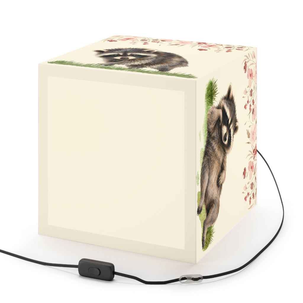 Jimothy Mood Collection Cube Lamp – Curious, Cozy, Unbothered & Happy Watercolor Raccoon Light