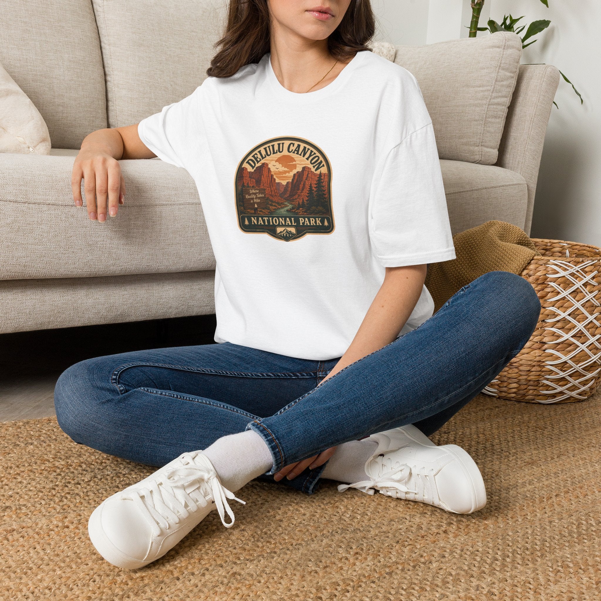 Delulu Canyon National Park Unisex T-Shirt | Funny Retro National Park Parody Tee