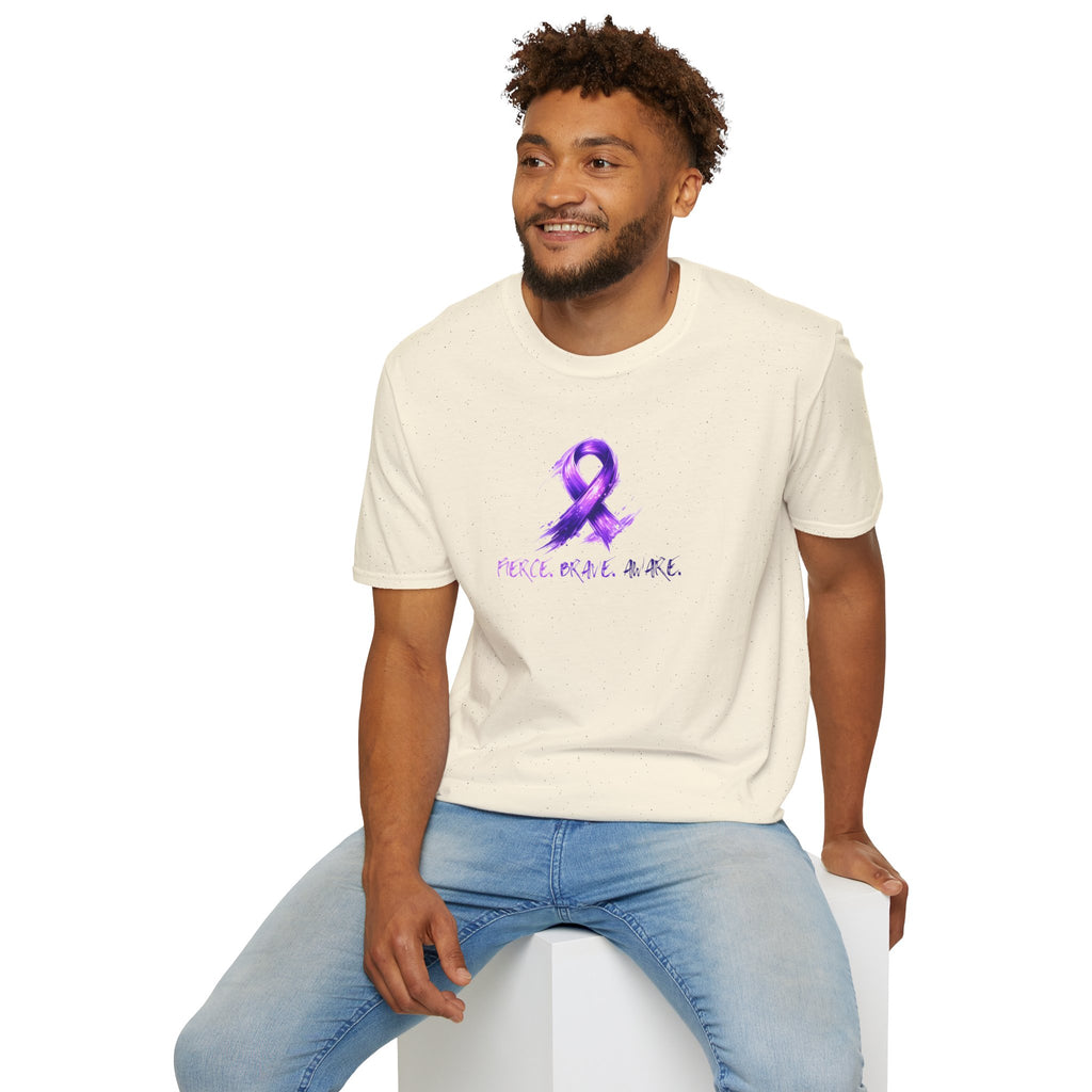 Fierce. Brave. Aware. Purple Ribbon Epilepsy Awareness T-Shirt