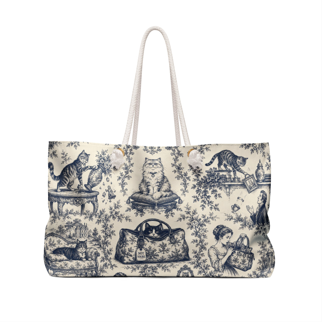Not Yours Cat Toile Weekender Bag