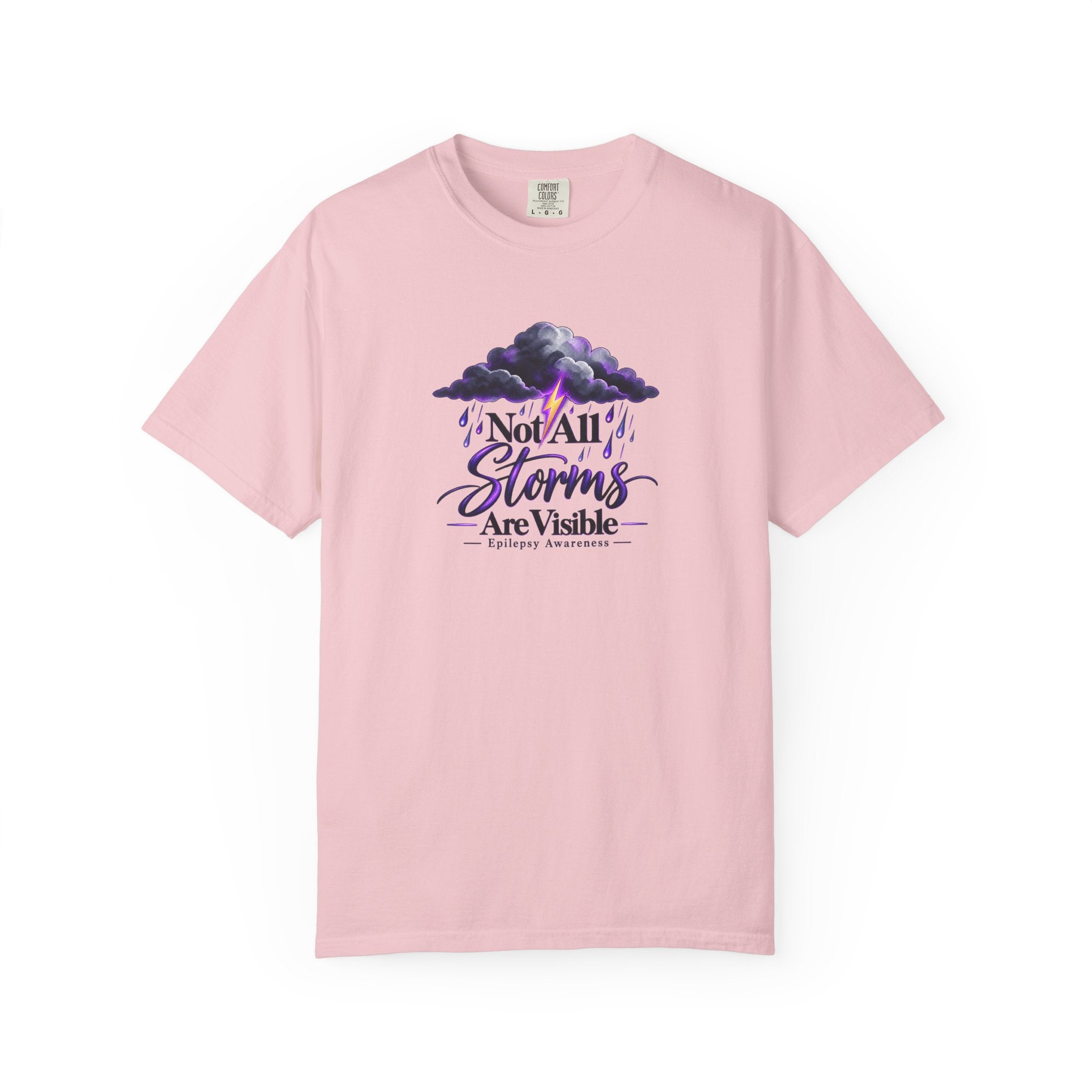 Not All Storms Are Visible Epilepsy Awareness T-Shirt | Purple Epilepsy Shirt | Comfort Colors Tee