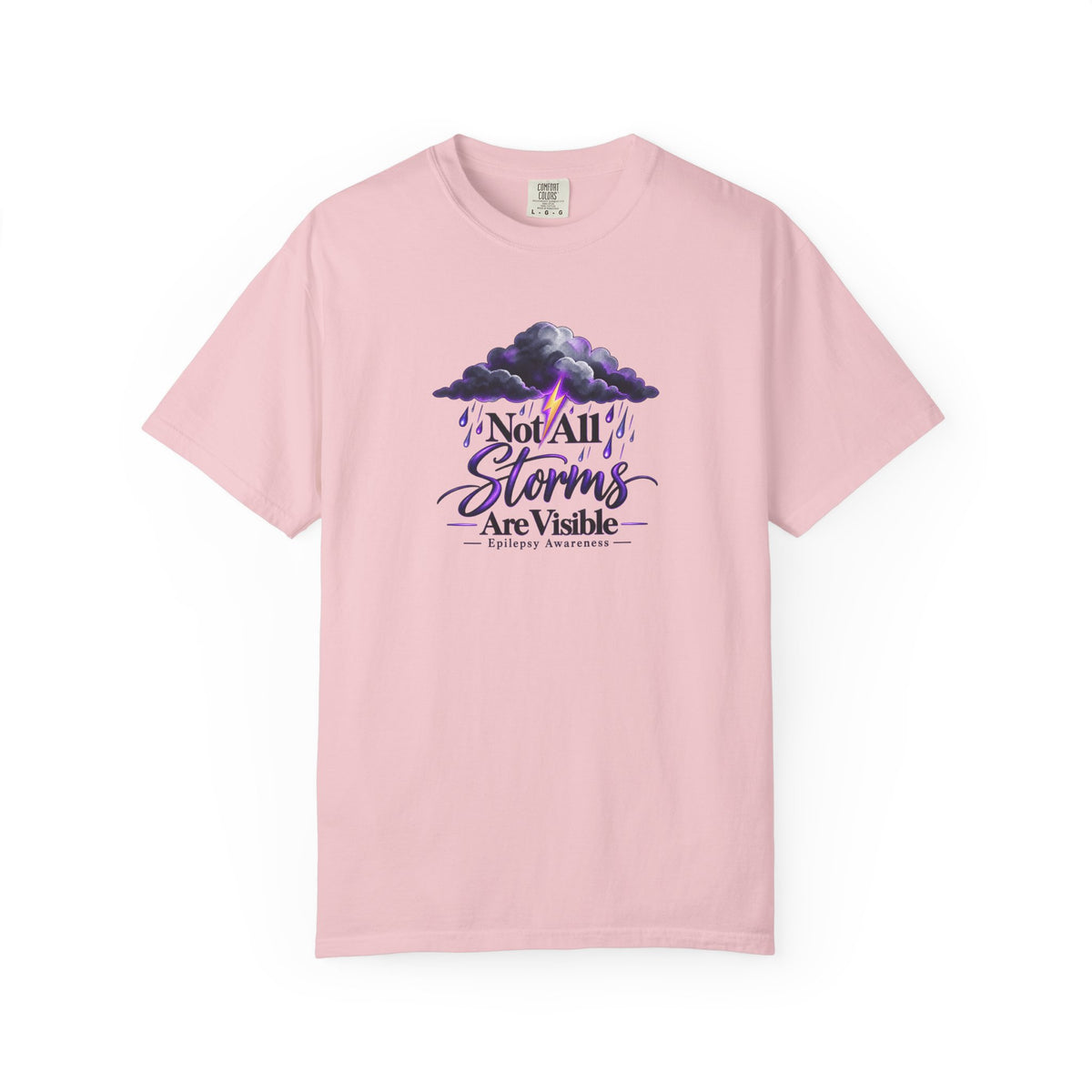 Not All Storms Are Visible Epilepsy Awareness T-Shirt | Purple Epilepsy Shirt | Comfort Colors Tee