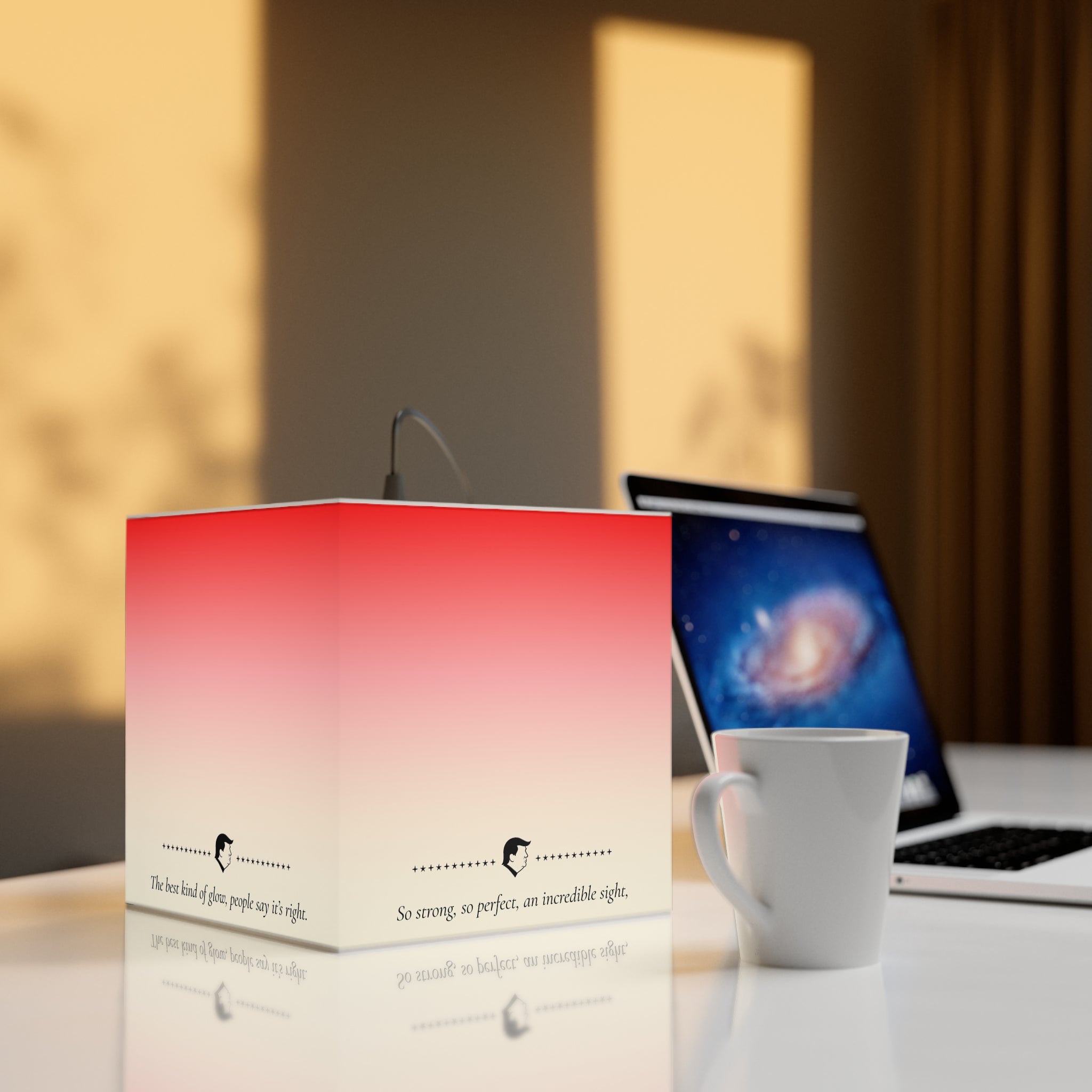 Tremendous Light Cube Lamp – Political Parody Poem Lamp | Statement Lighting Decor
