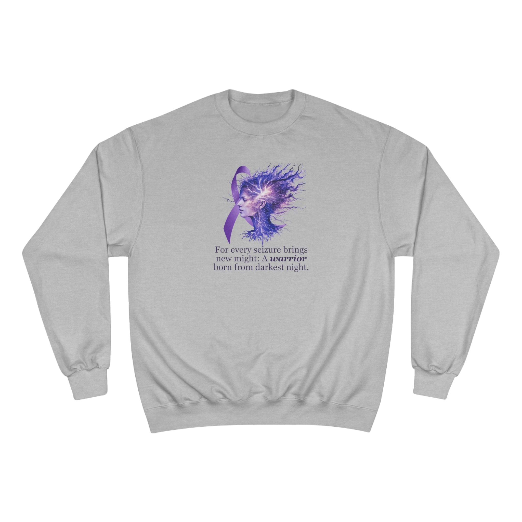 Photo depicting the ​A Warrior is Born Champion Sweatshirt from EpiAl's Shop.