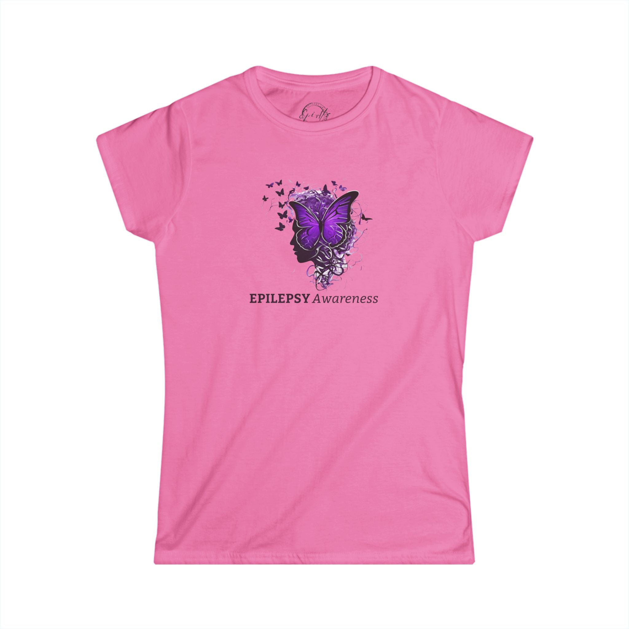 Photo depicting the ​Epilepsy Awareness Month Women's Softstyle Tee from EpiAl's Shop.