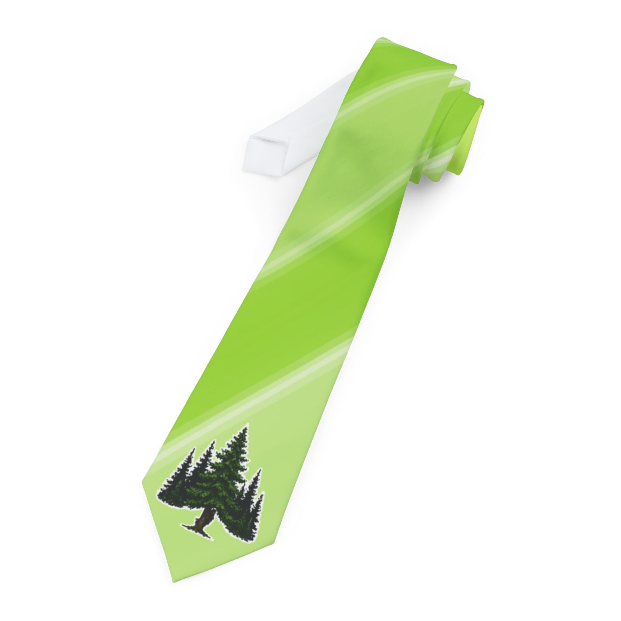 Hide & Seek Bigfoot and Cat Necktie | Forest Cryptid Tie
