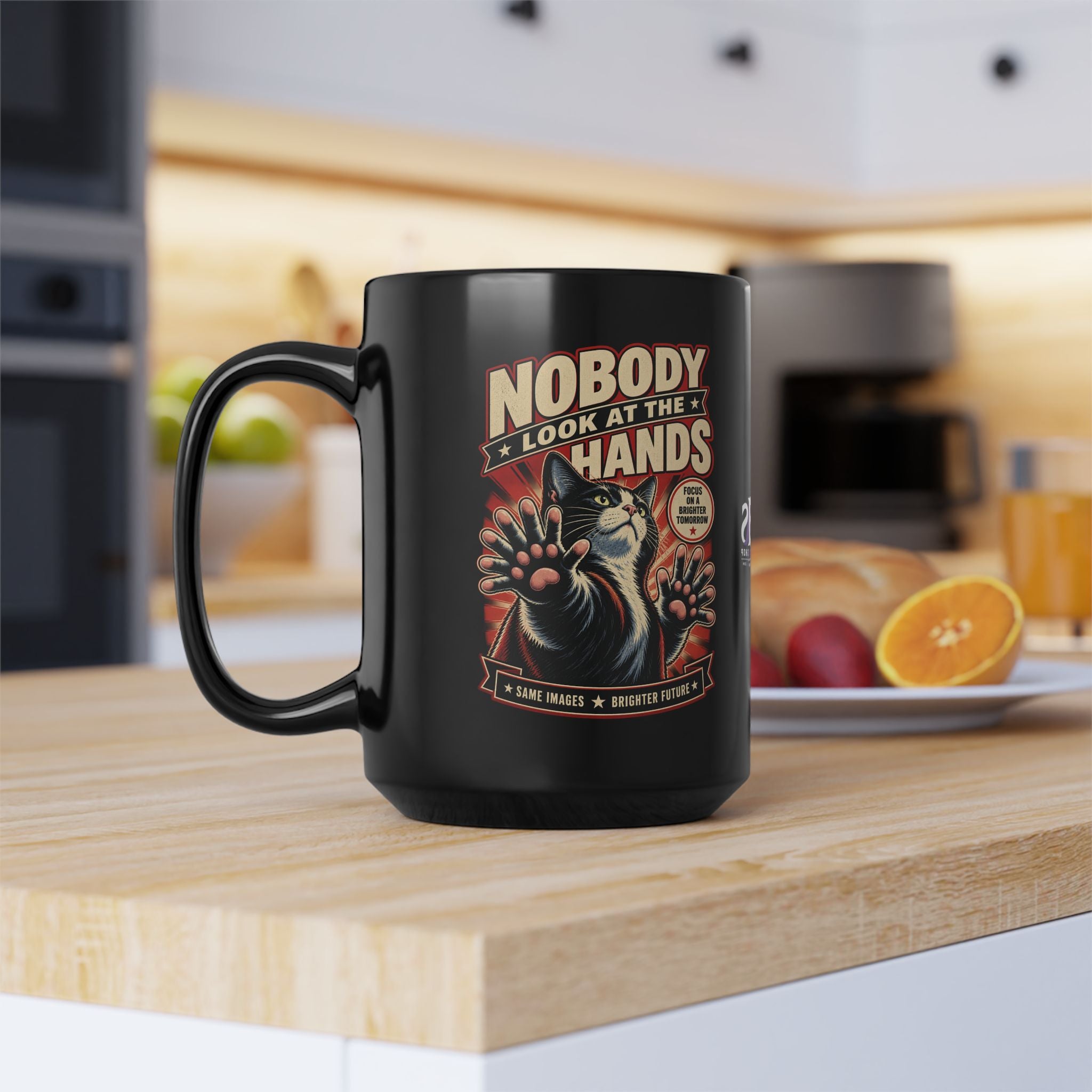Nobody Look at the Hands AI Slop Mug