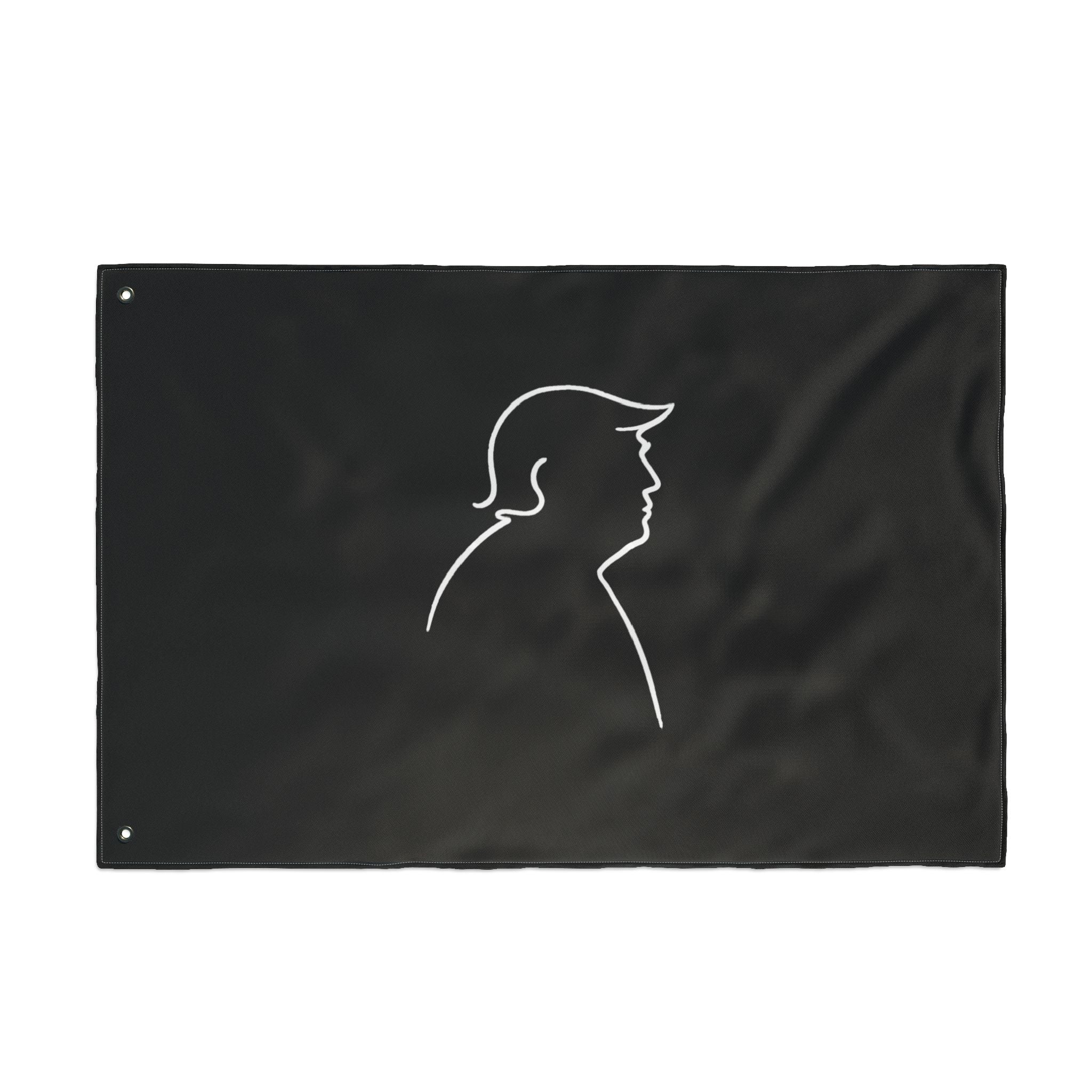 Minimalist Line Portrait Flag – Modern Political Parody Design