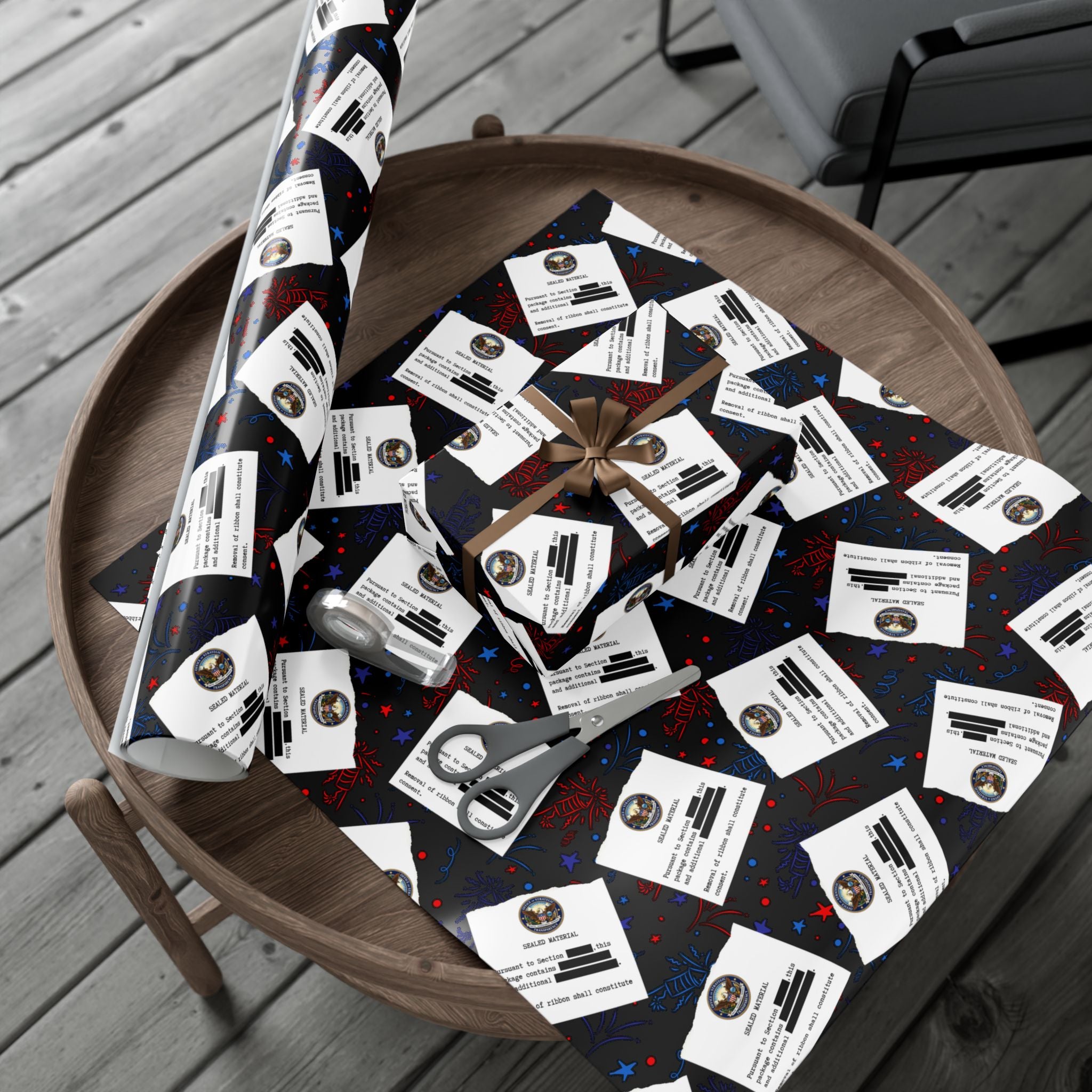 Classified Celebration Gift Wrap – Patriotic Parody Fireworks Wrapping Paper