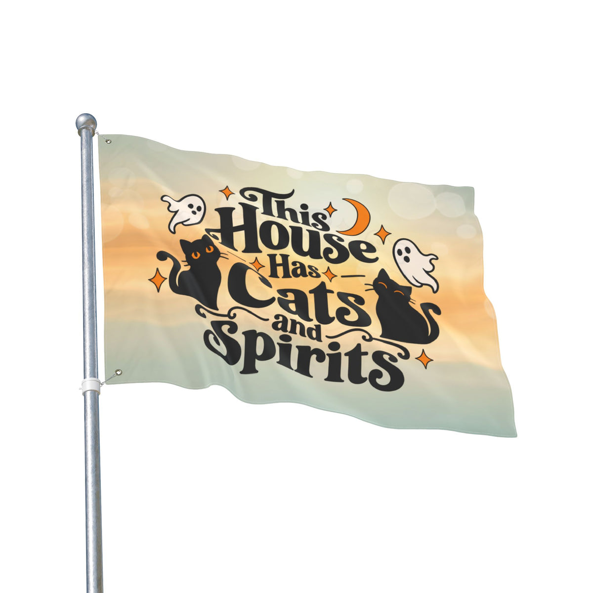 This House Has Cats and Spirits Double-Sided Flag