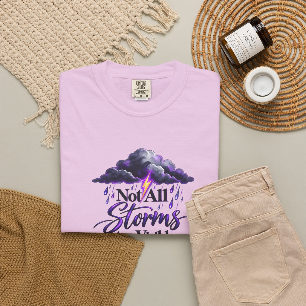 Not All Storms Are Visible Epilepsy Awareness T-Shirt | Purple Epilepsy Shirt | Comfort Colors Tee