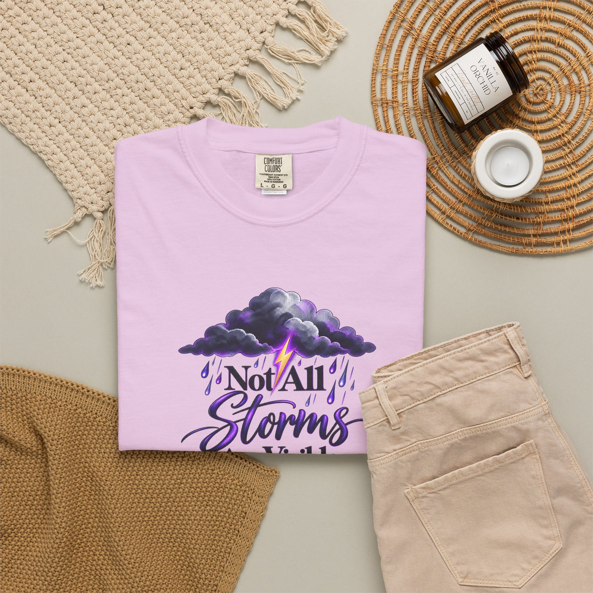 Not All Storms Are Visible Epilepsy Awareness T-Shirt | Purple Epilepsy Shirt | Comfort Colors Tee