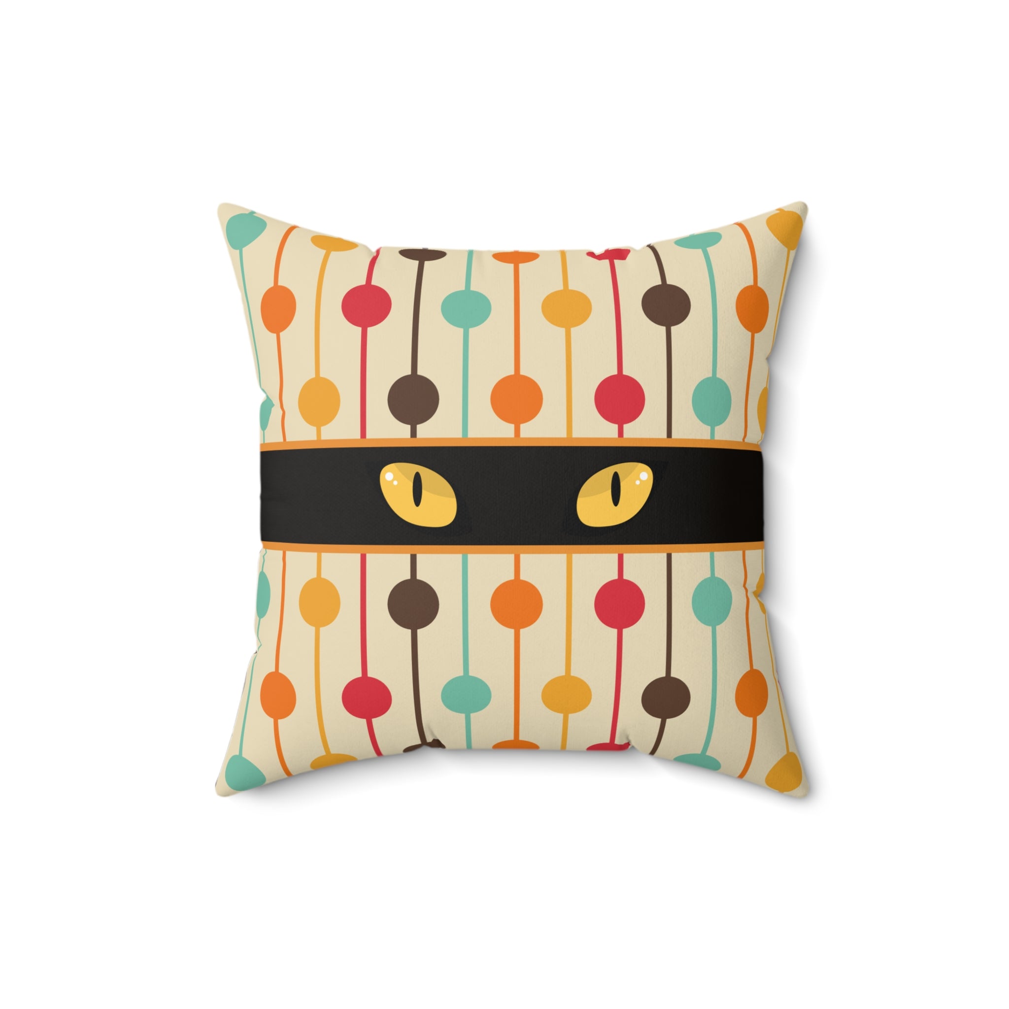 Mid-Century Cat Eyes Retro Throw Pillow
