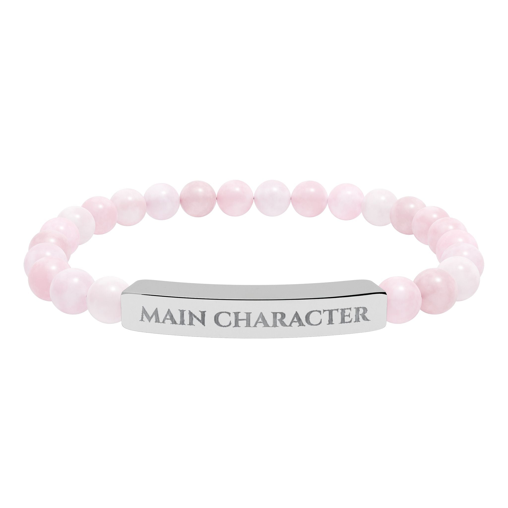 Main Character Natural Stone Engraved Bar Bracelet