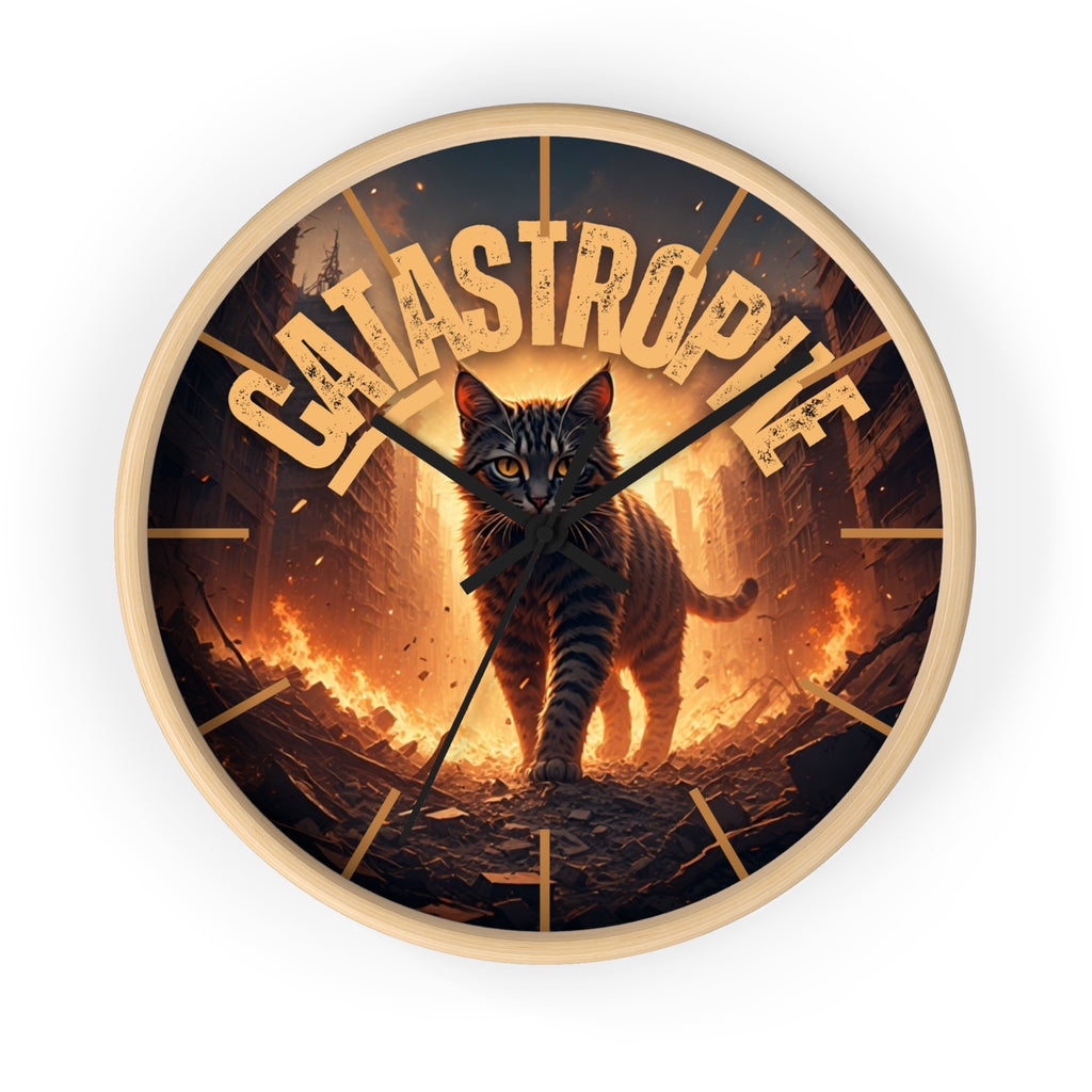 Catastrophe Cat Wall Clock, Unique Home Decor