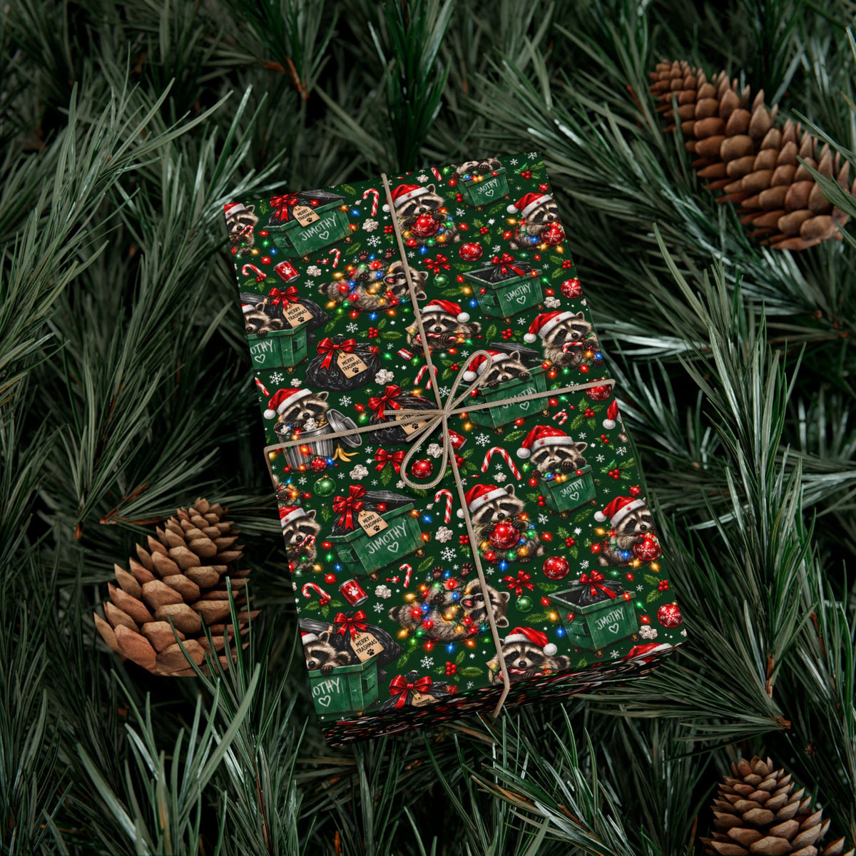 Jimothy’s Merry Trashmas Raccoon Christmas Wrapping Paper