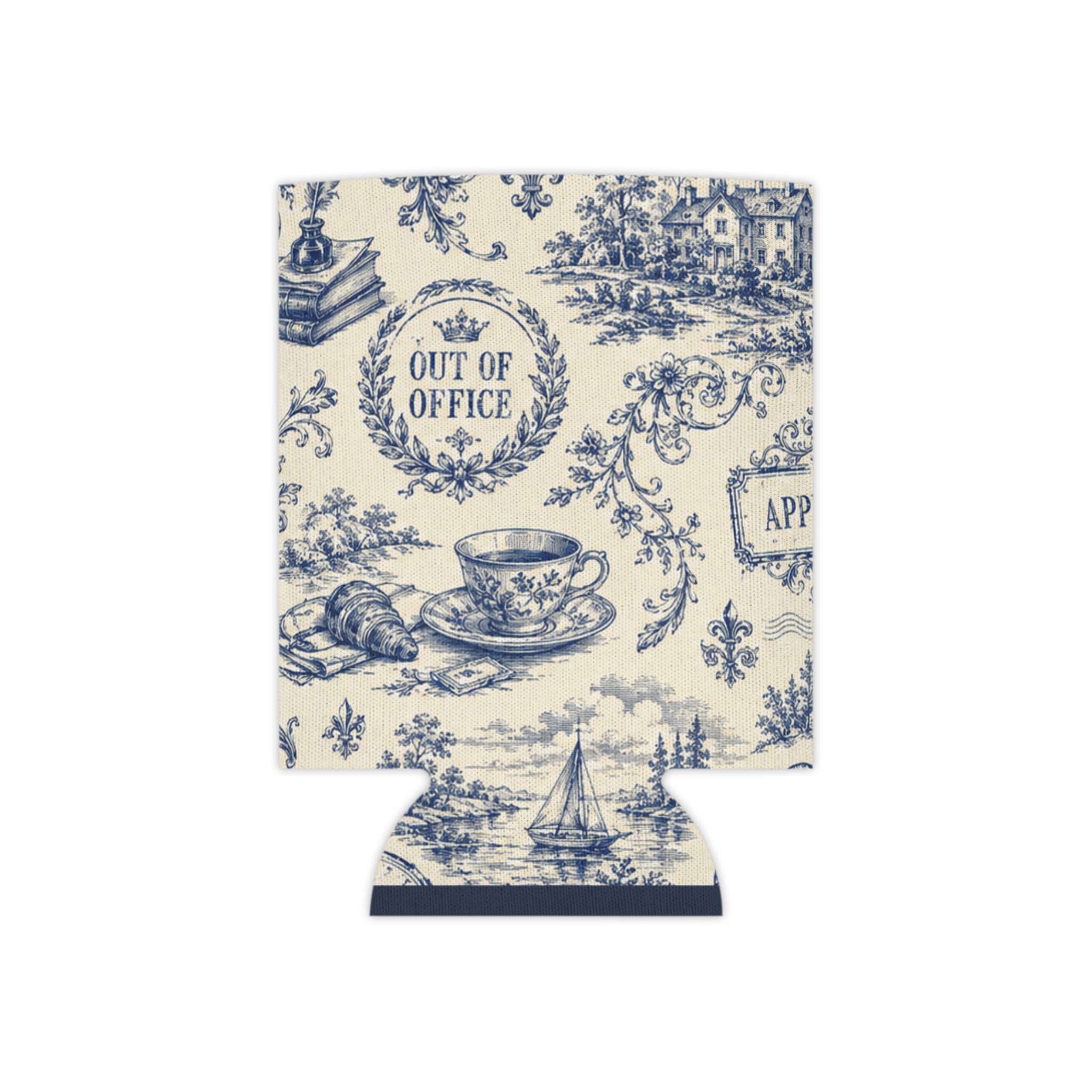 Out of Office Toile Can Cooler