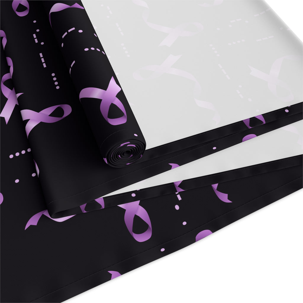 Epilepsy Awareness “HOPE” Morse Code Table Runner – Purple Ribbon Design