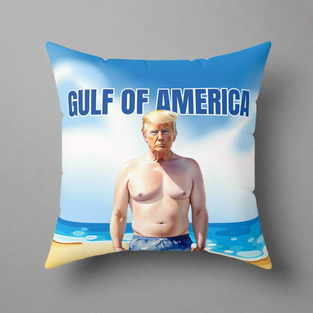 Gulf of America Faux Suede Square Pillow - Beach Decor