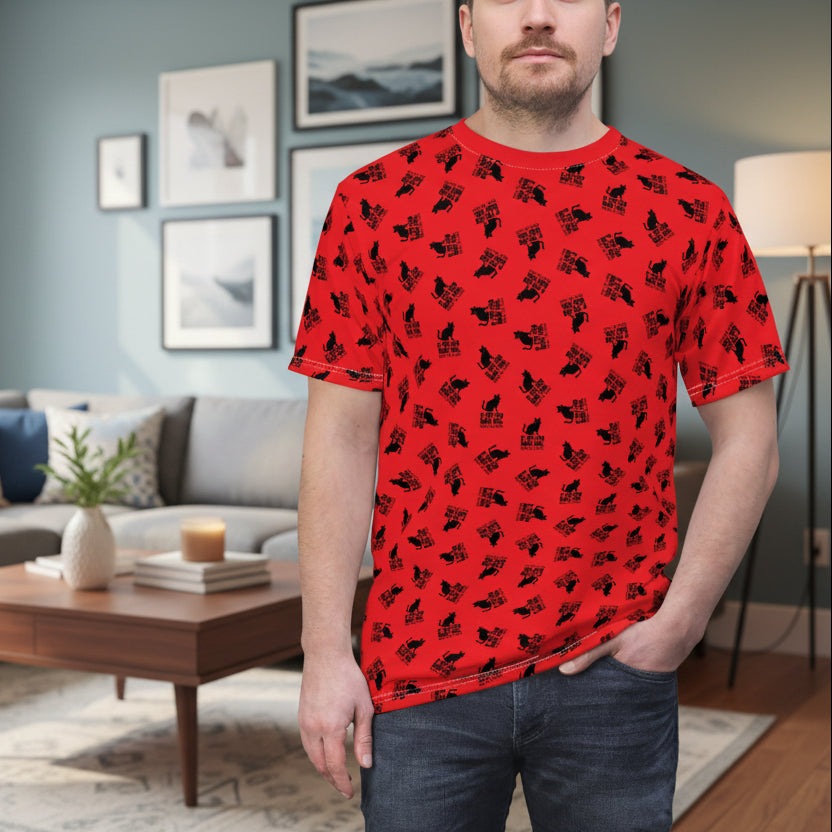If You Can Read This You’re Too Close – Red All-Over Print Unisex T-Shirt