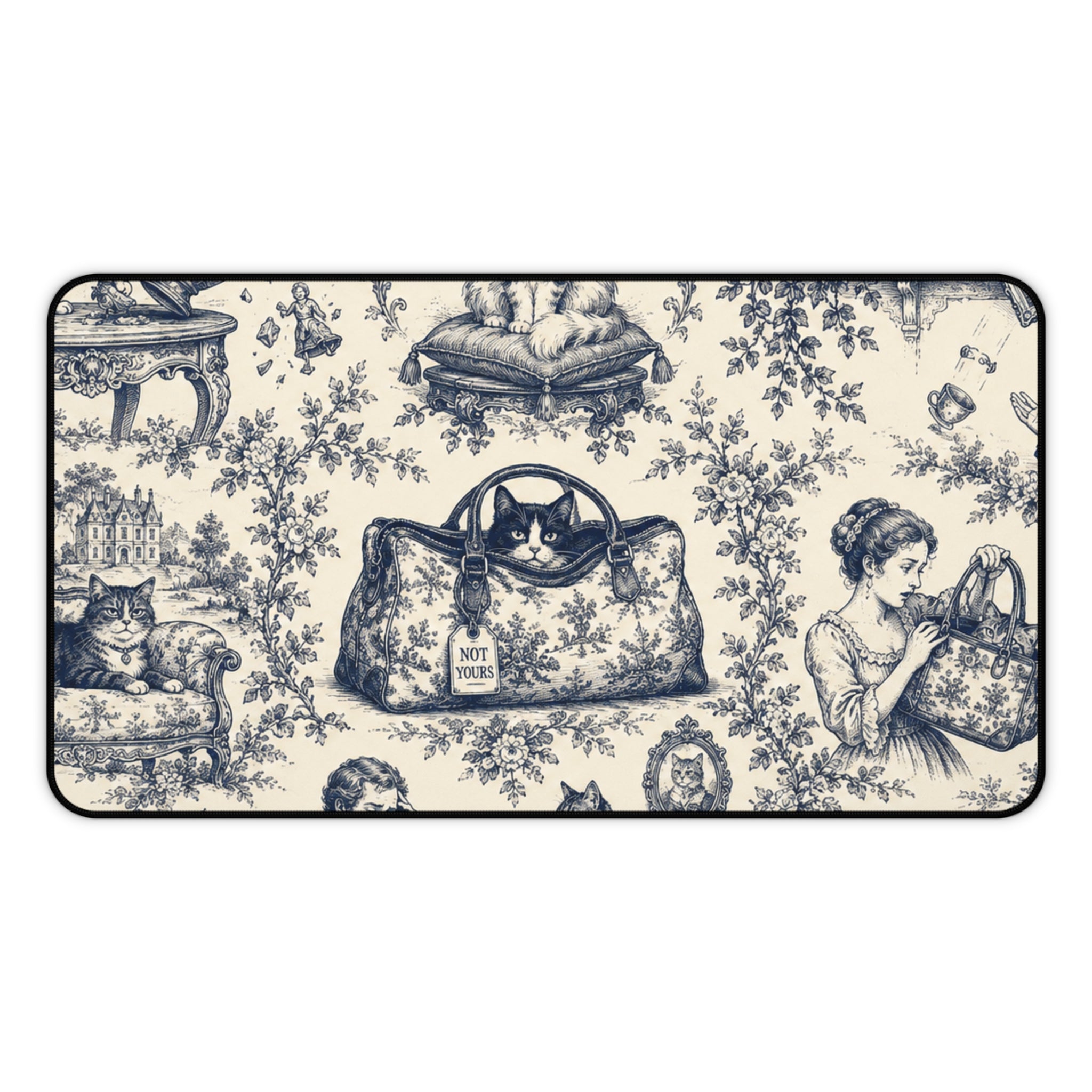 Not Yours Cat Toile Desk Mat