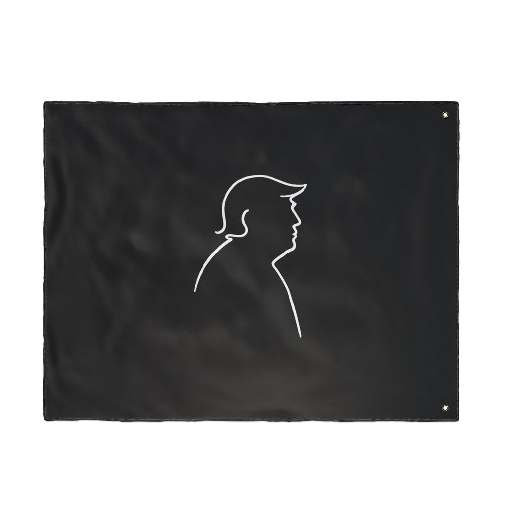 Minimalist Line Portrait Flag – Modern Political Parody Design