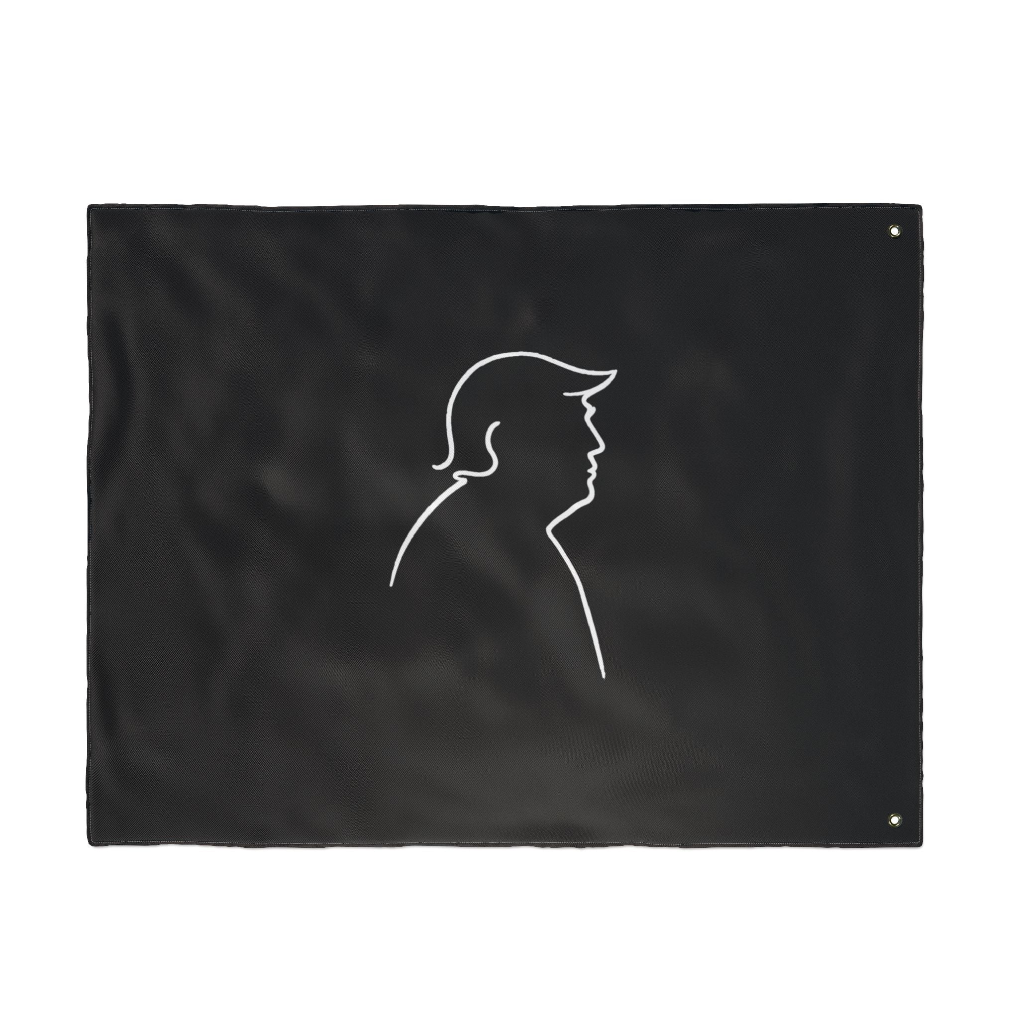 Minimalist Line Portrait Flag – Modern Political Parody Design