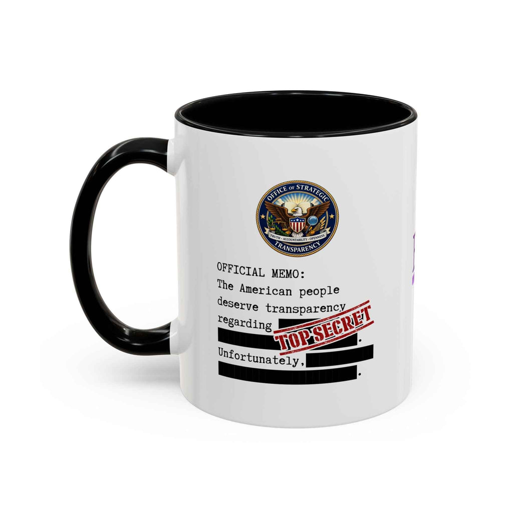 Official Memo Top Secret Coffee Mug – Political Satire Two-Tone Mug