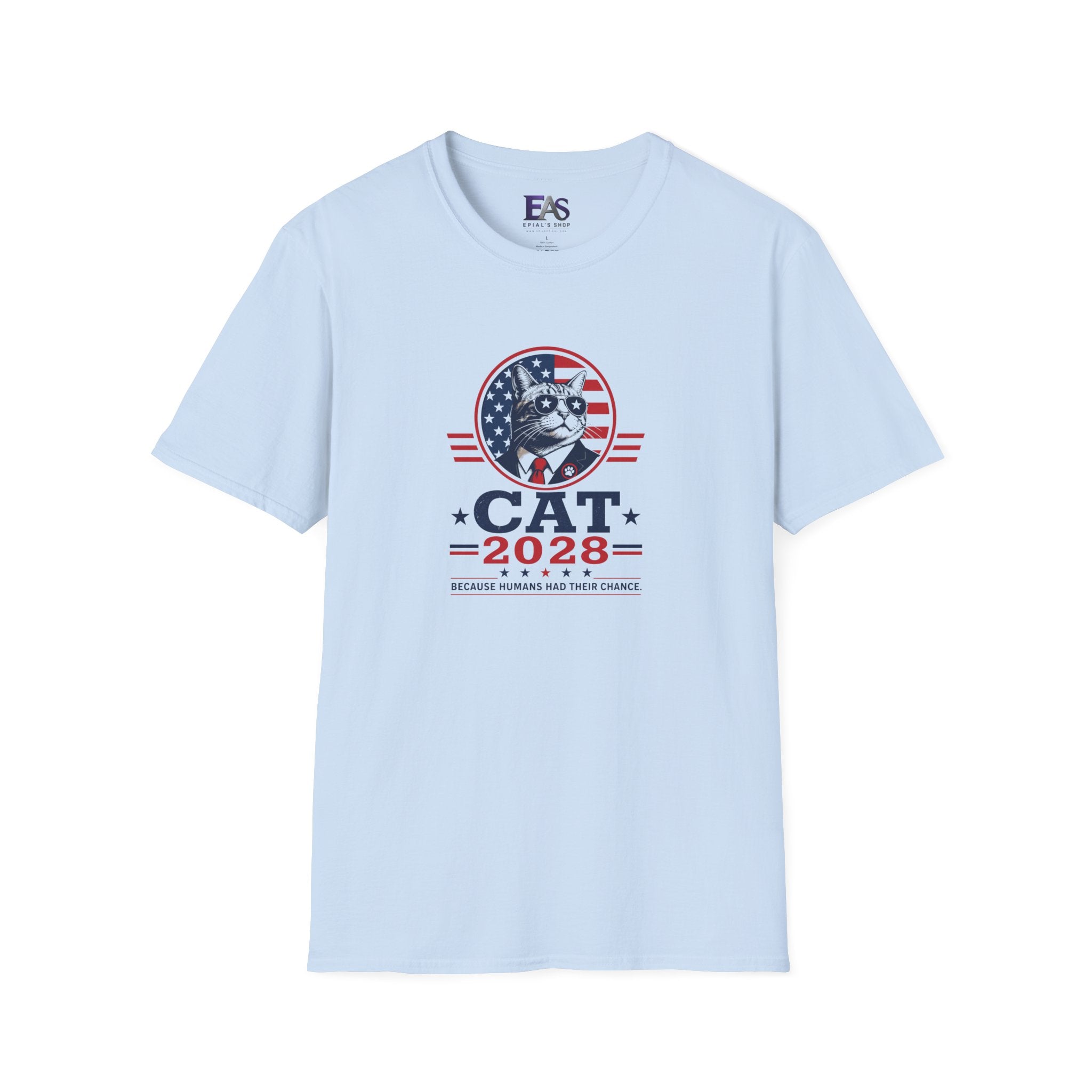 CAT 2028 T-Shirt | Because Humans Had Their Chance Funny Cat Campaign Tee