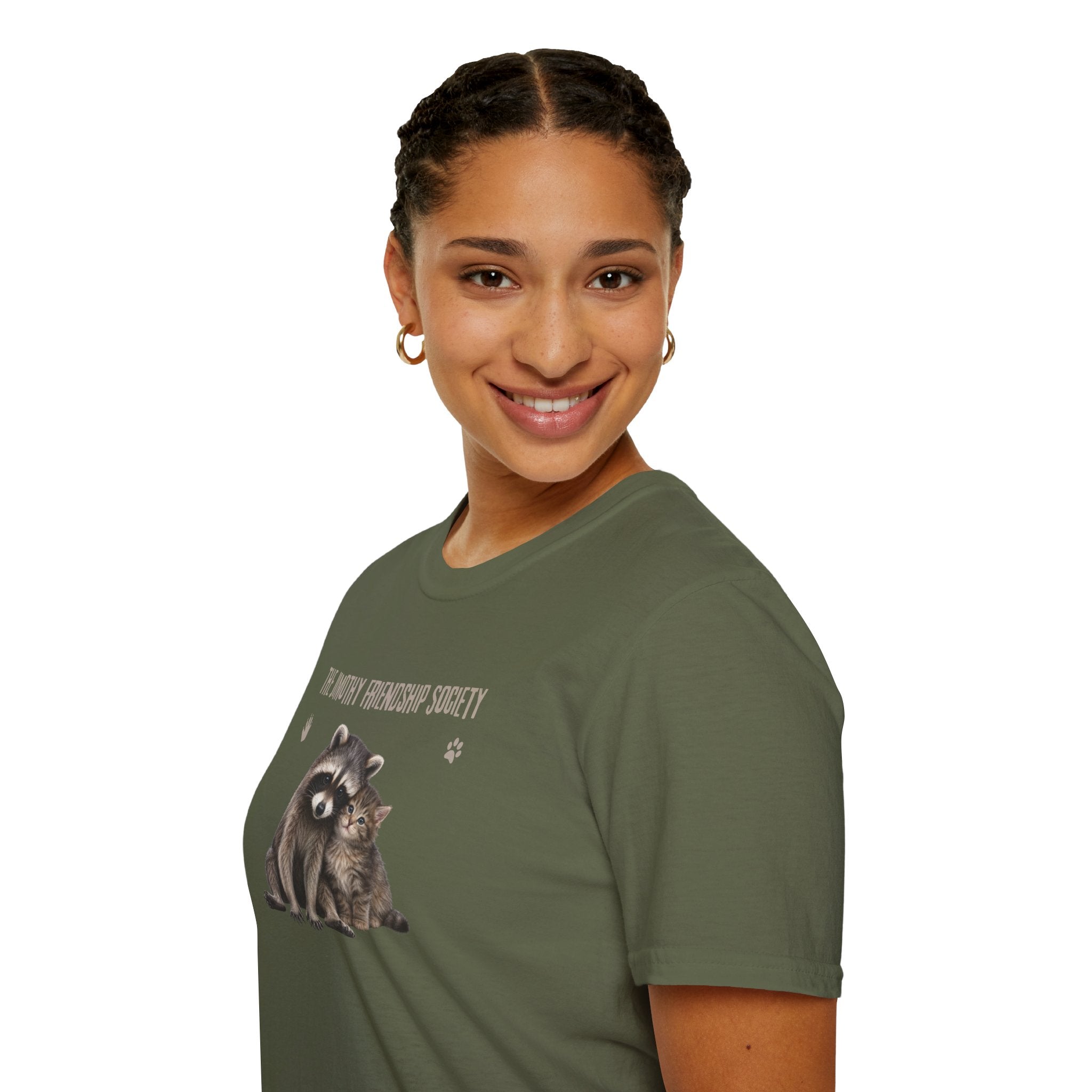 The Jimothy Friendship Society T-Shirt | Raccoon and Kitten Tee