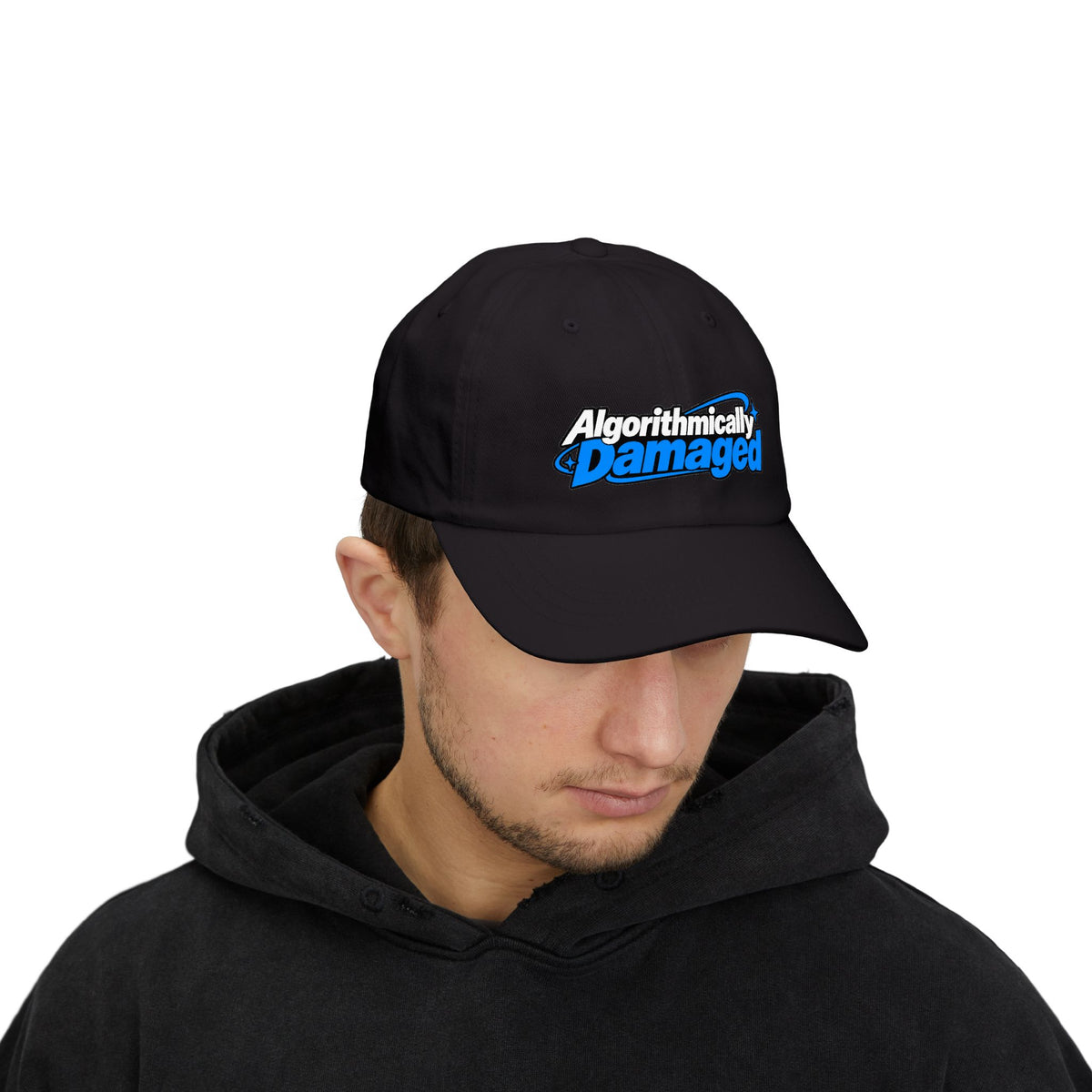 Algorithmically Damaged Dad Hat | Funny Algorithm Social Media Cap