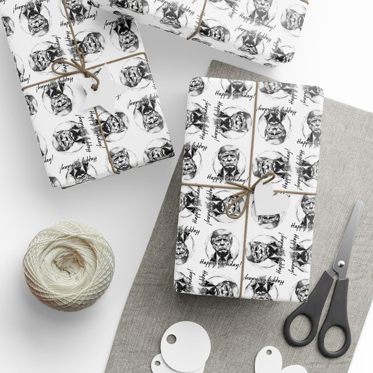 Whimsical Trump Happy Birthday Wrapping Paper