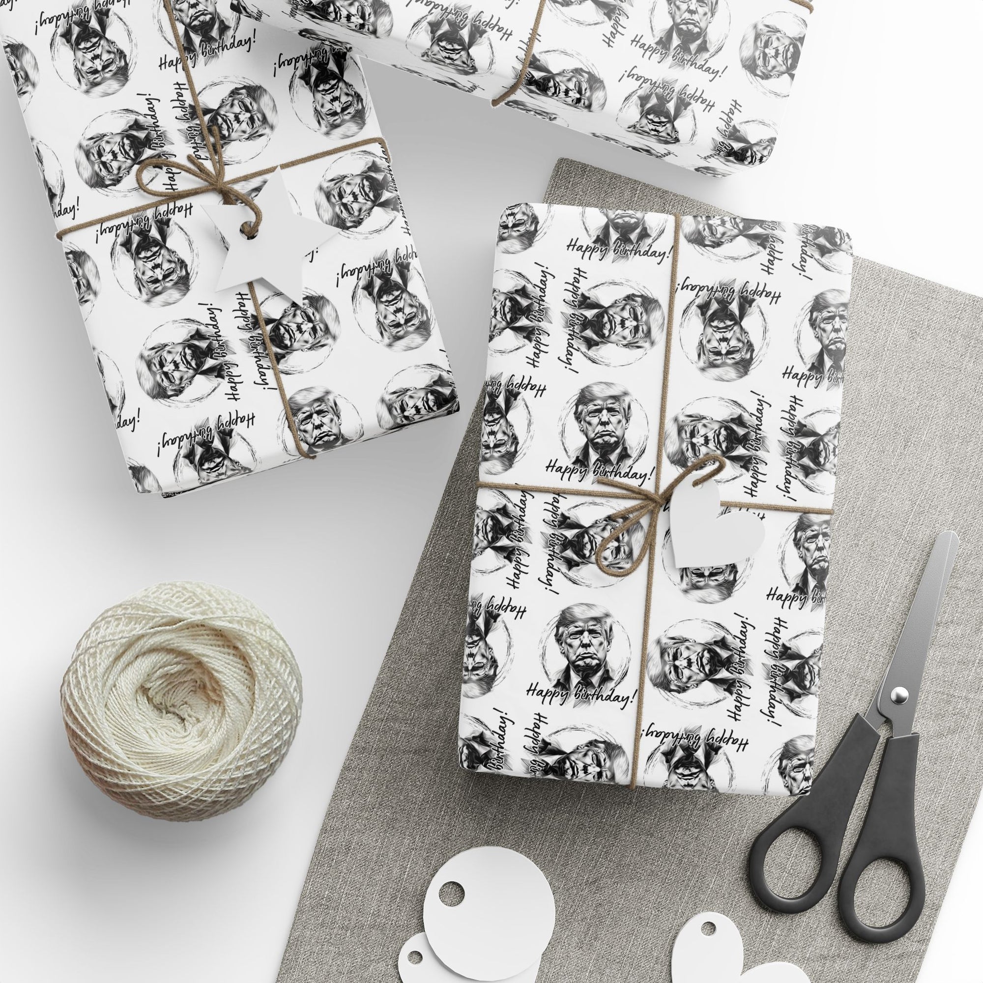 Whimsical Trump Happy Birthday Wrapping Paper