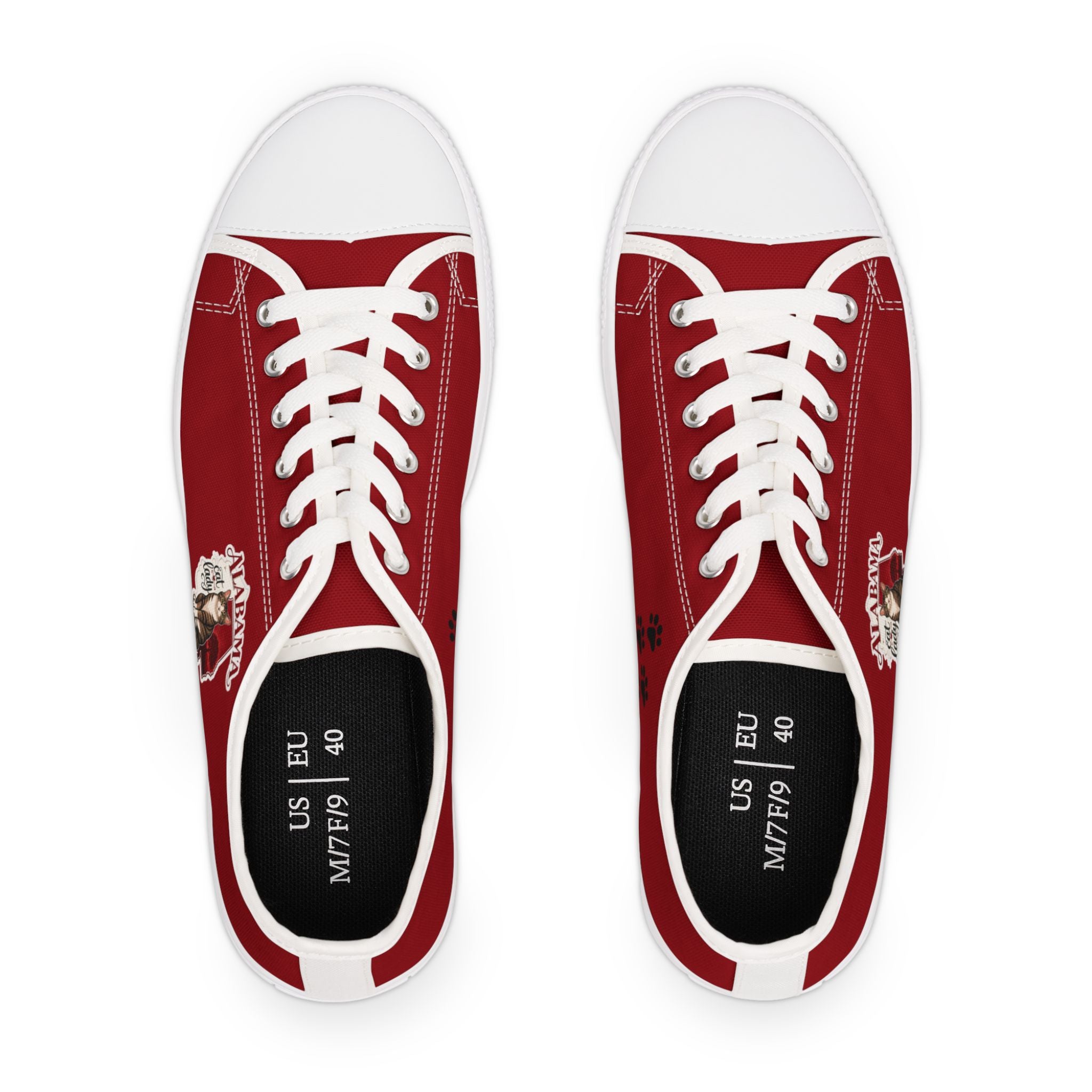 Alabama Cat Lady Red Low-Top Sneakers