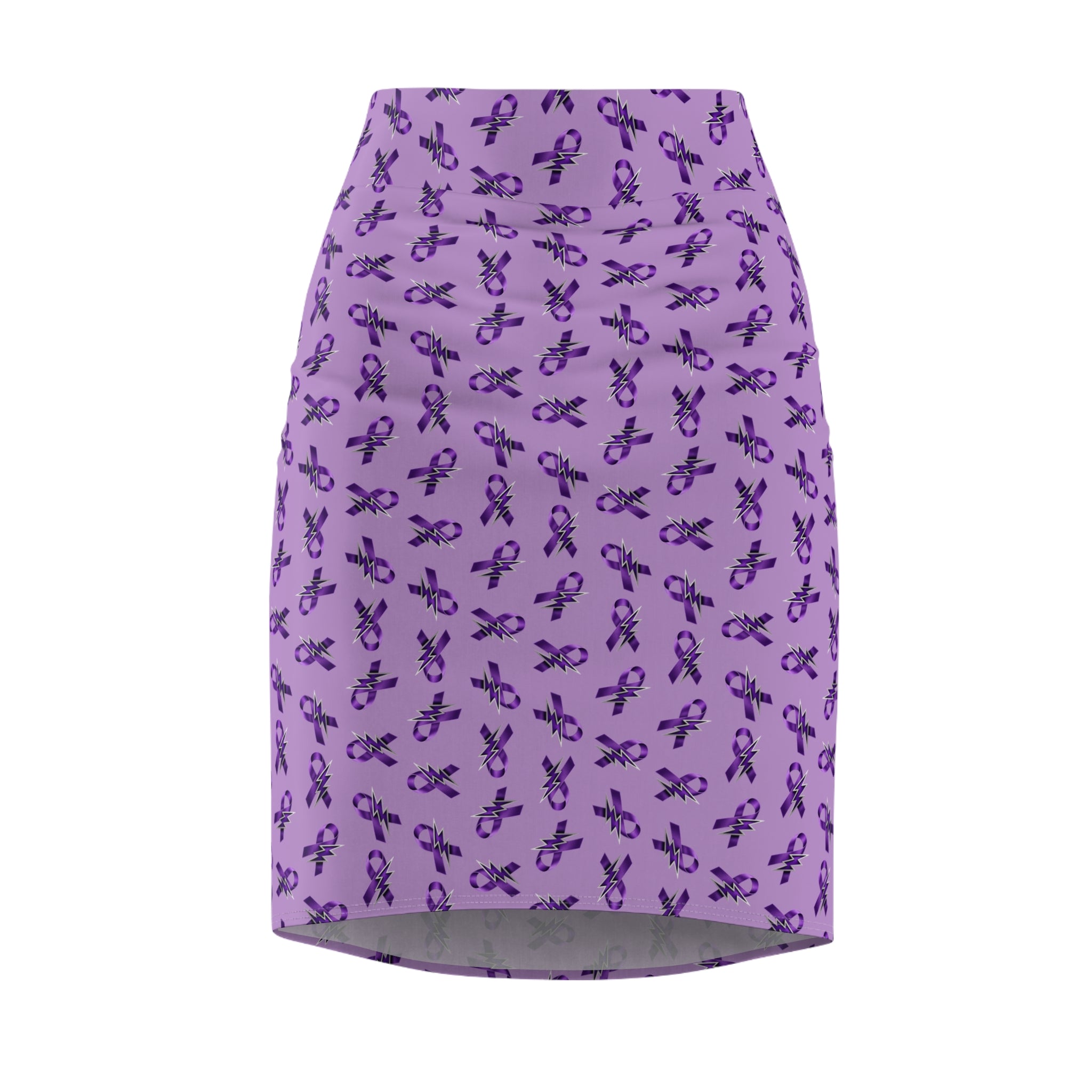 Purple Ribbon and Lightning Epilepsy Awareness Pencil Skirt