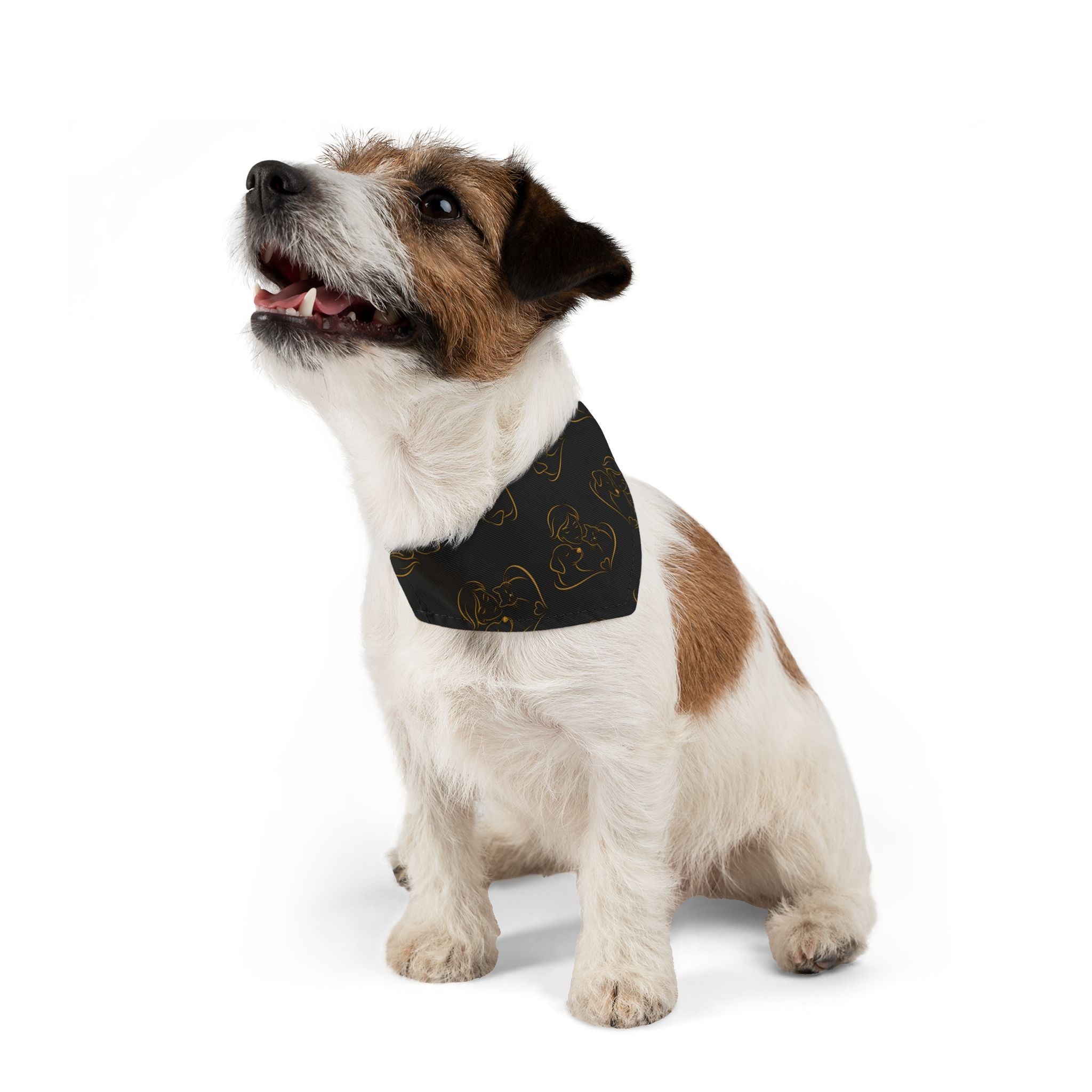 Love Line Art Dog Bandana – Person, Dog & Cat Design