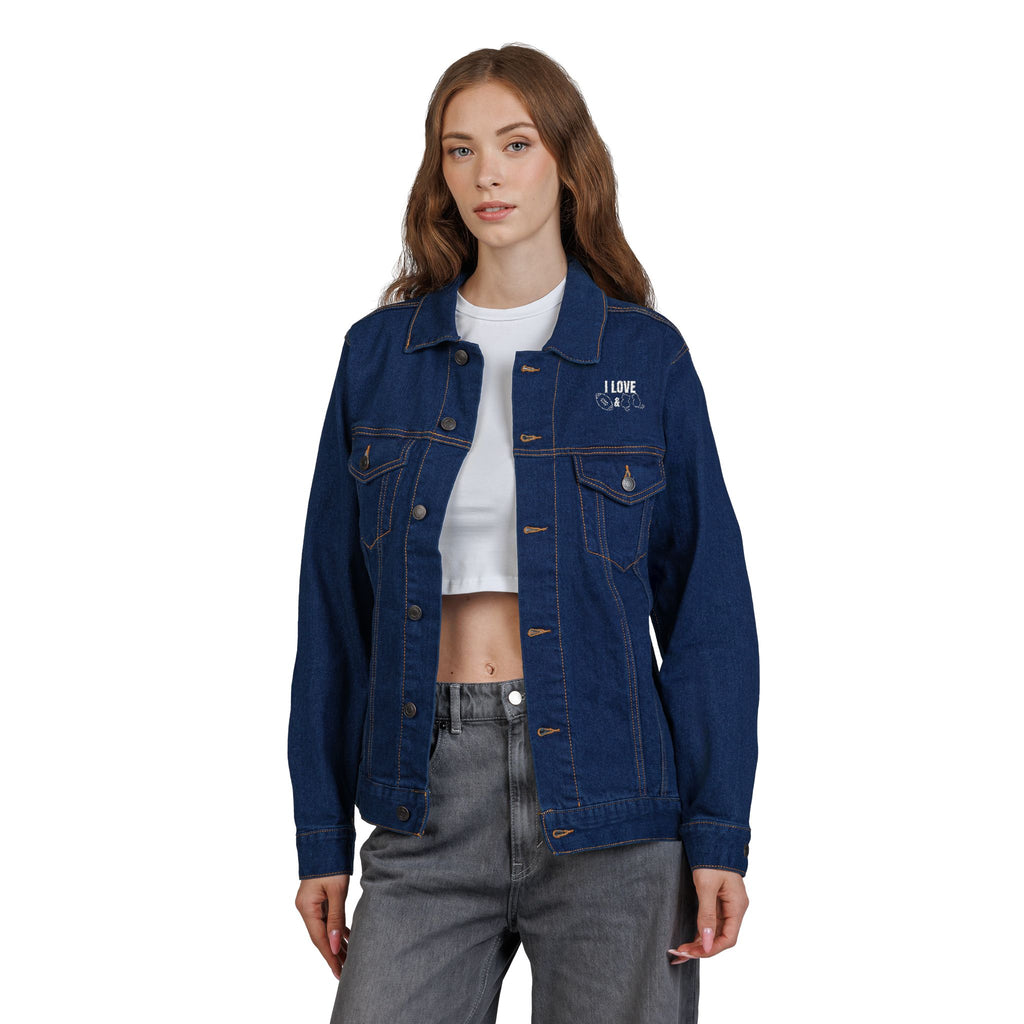 Love Football & Cats Unisex Denim Jacket