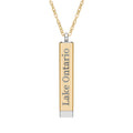 Lake Ontario / Lake America, Apparently Hidden Message Sliding Bar Necklace
