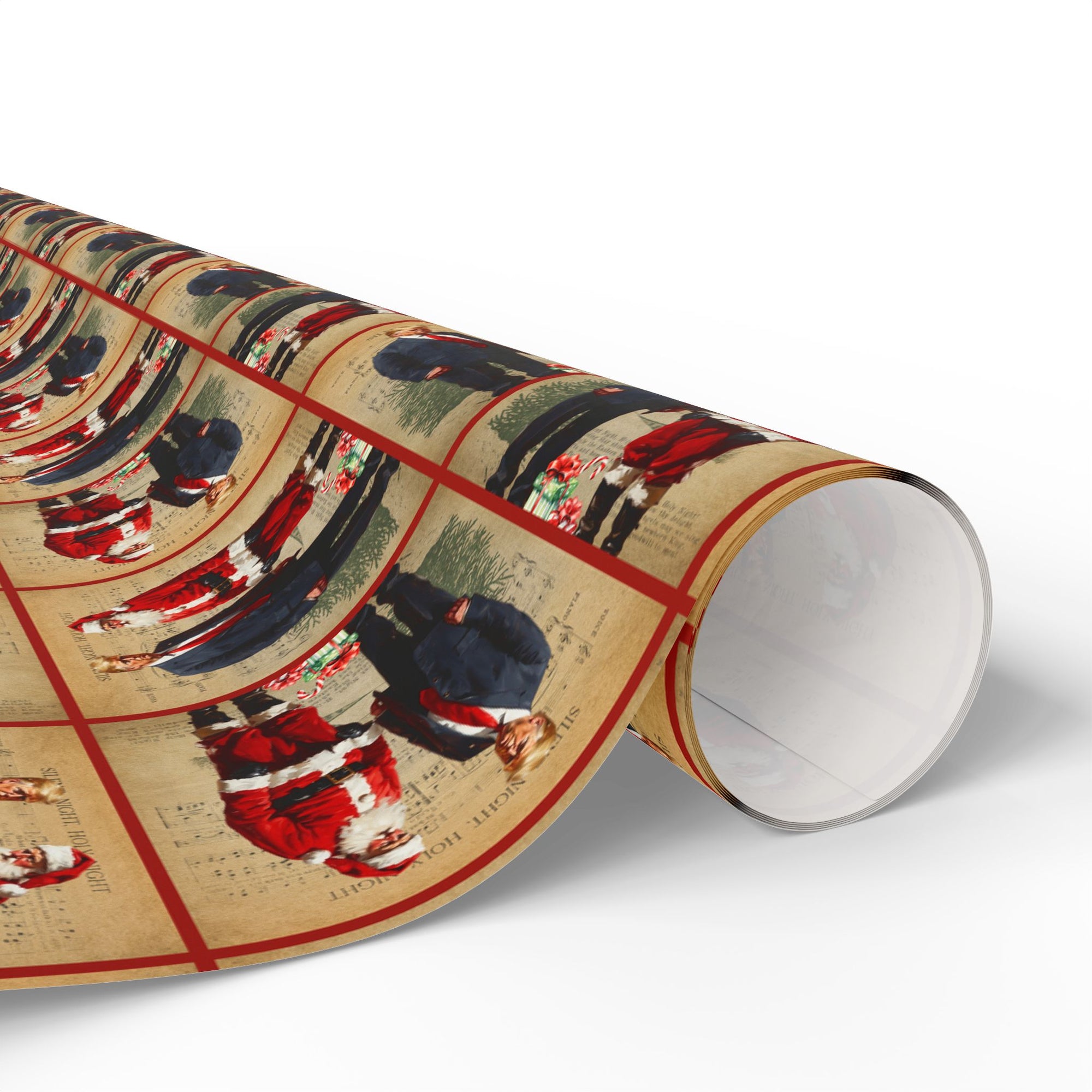 Vintage Trump & Santa Holiday Wrapping Paper